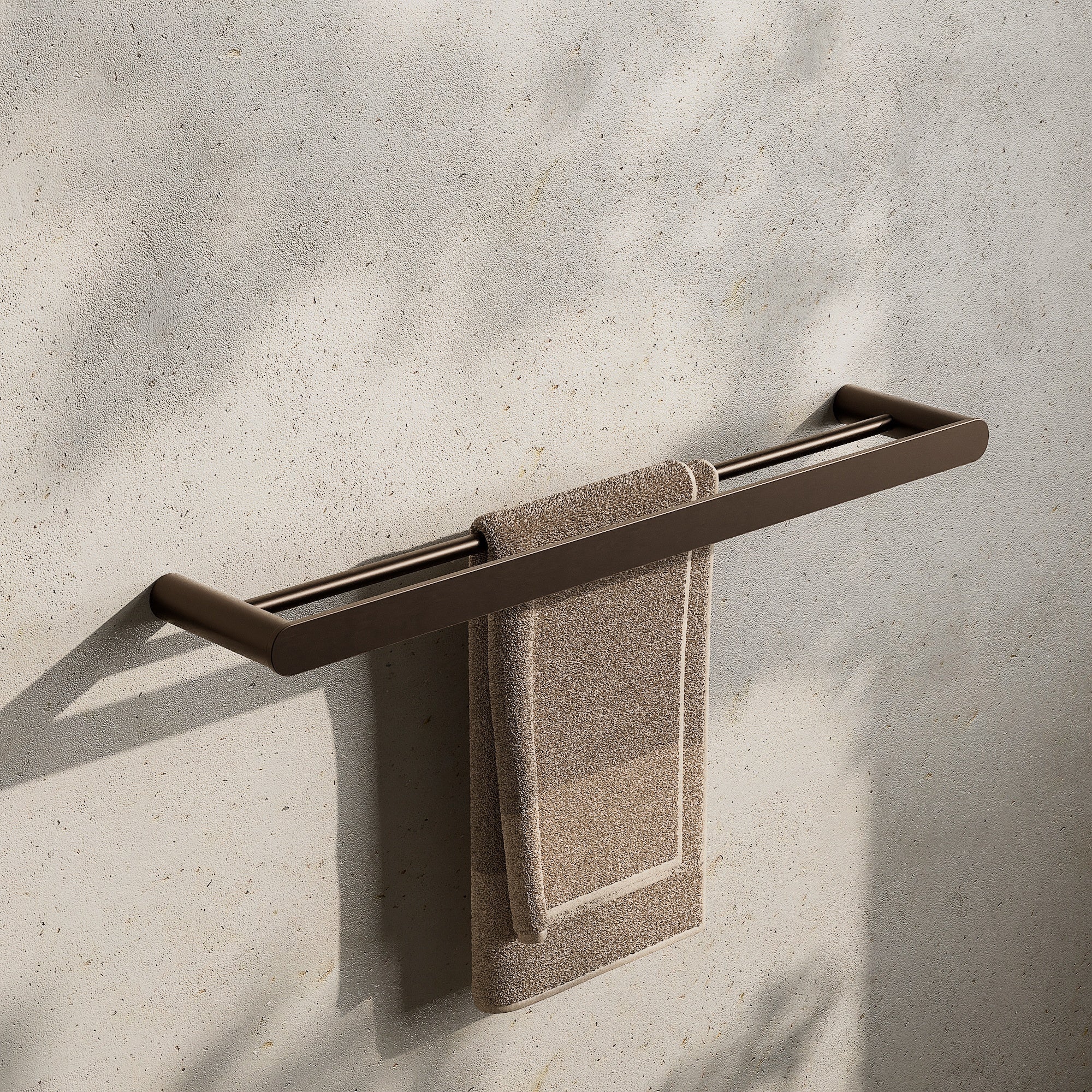 Image of Double Towel Rail 600mm - Flat - Cavari