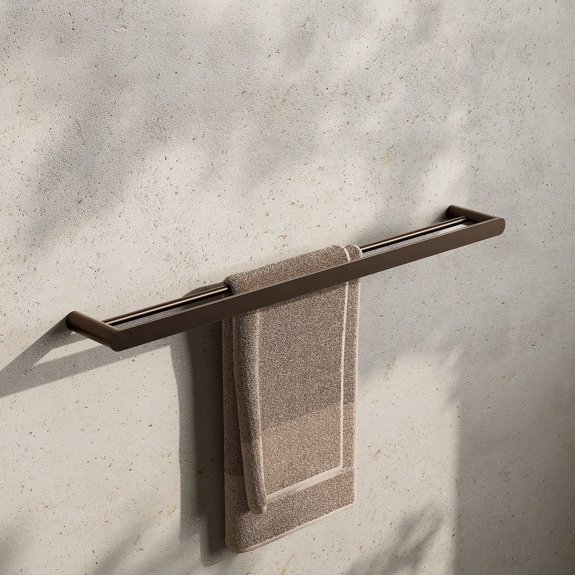 Image of Double Towel Rail 800mm - Flat - Cavari