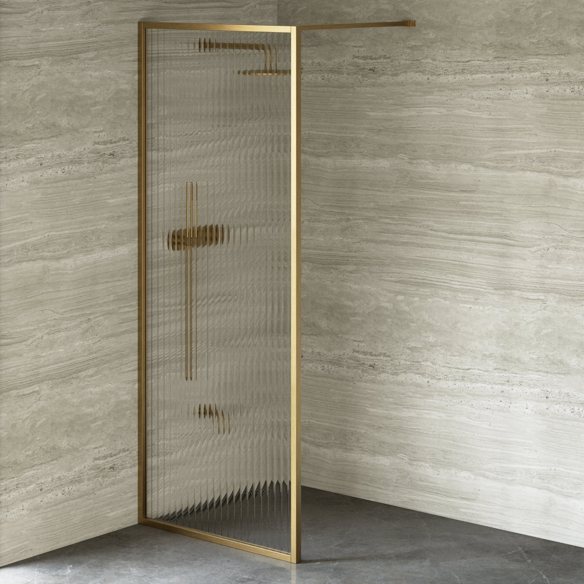 Image of Elara Reeded Shower Screen - Cavari