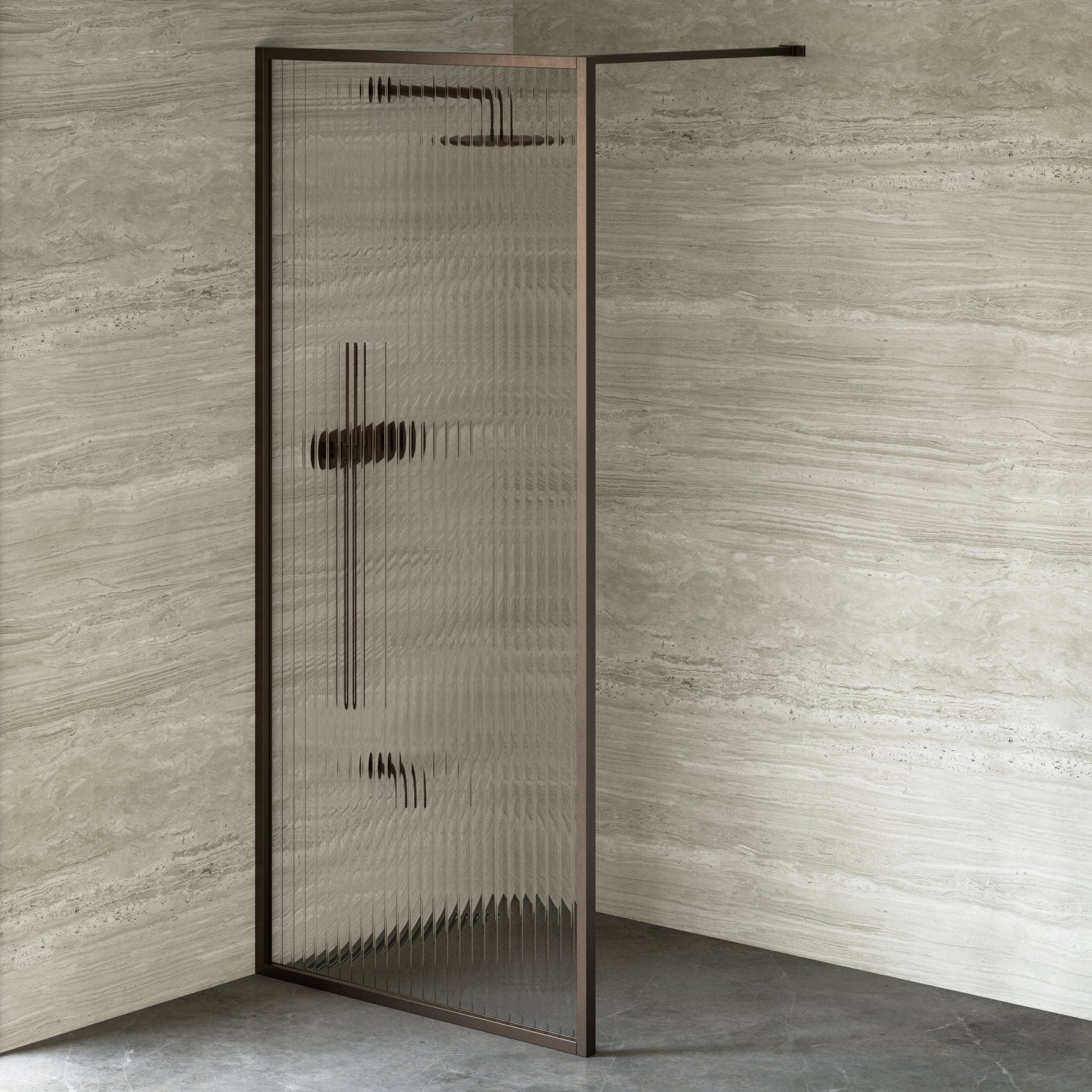 Image of Elara Reeded Shower Screen - Cavari