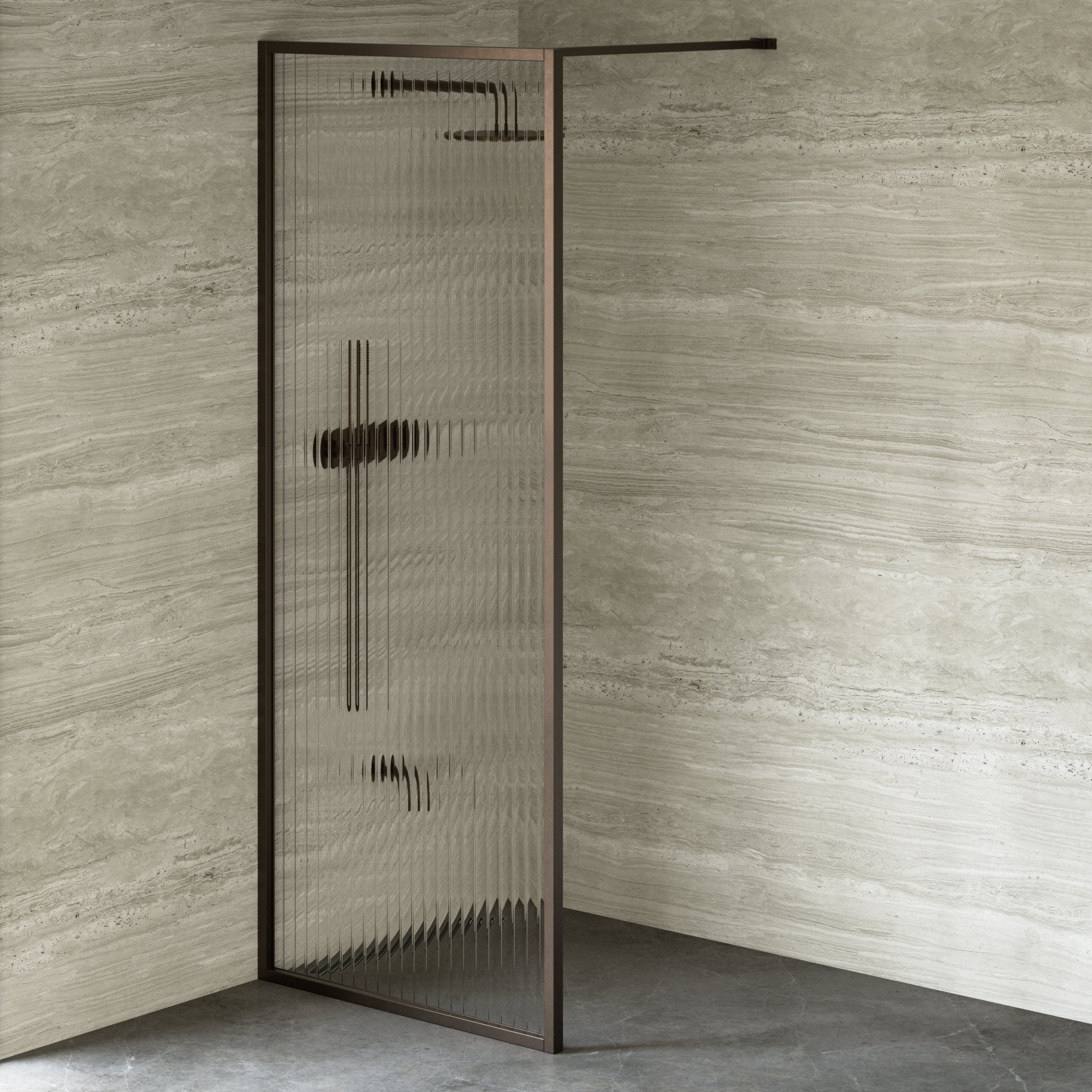 Image of Elara Reeded Shower Screen - Cavari