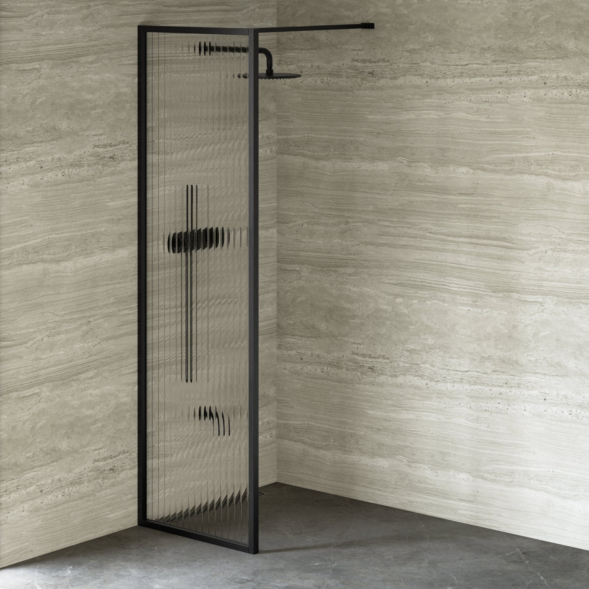 Image of Elara Reeded Shower Screen - Cavari
