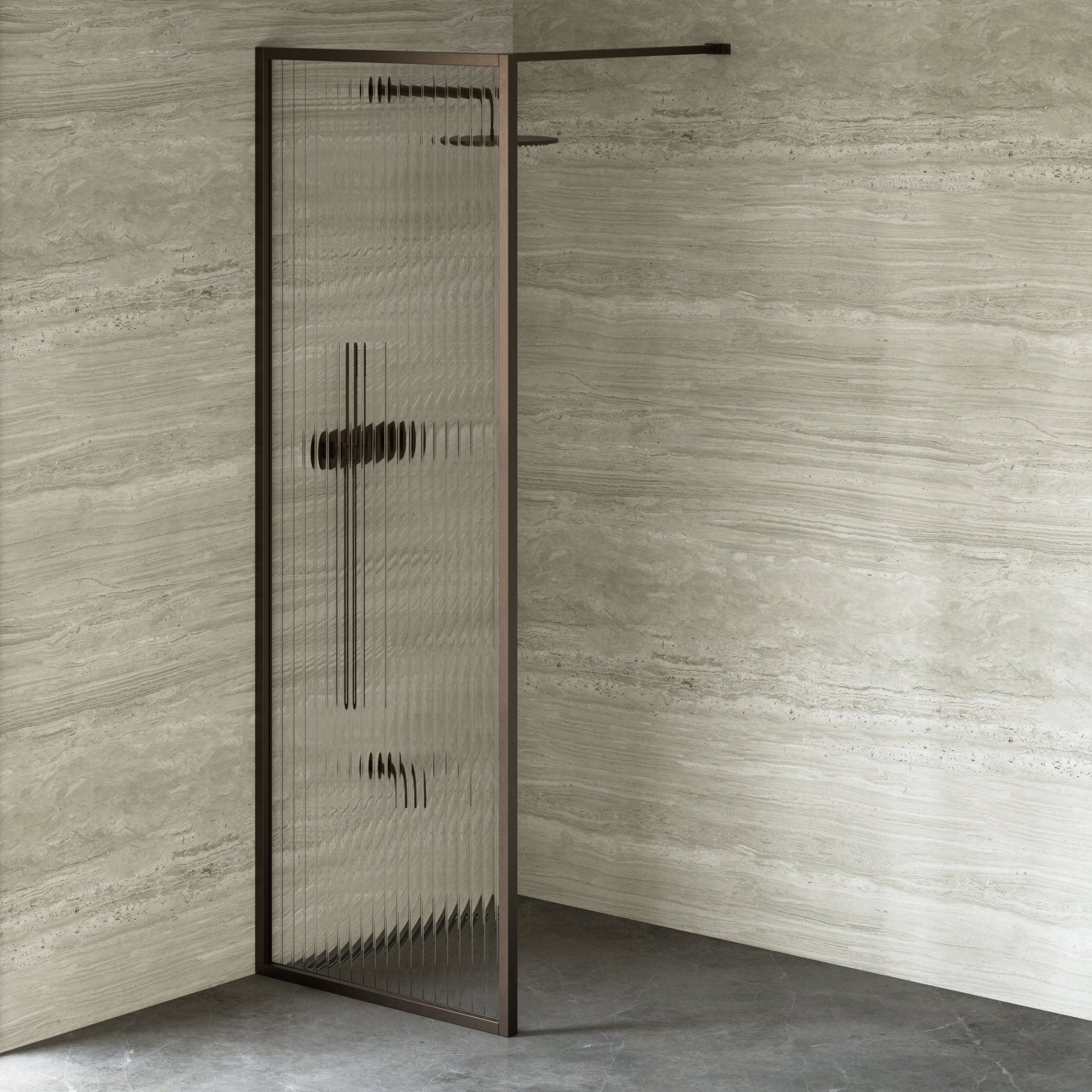 Image of Elara Reeded Shower Screen - Cavari