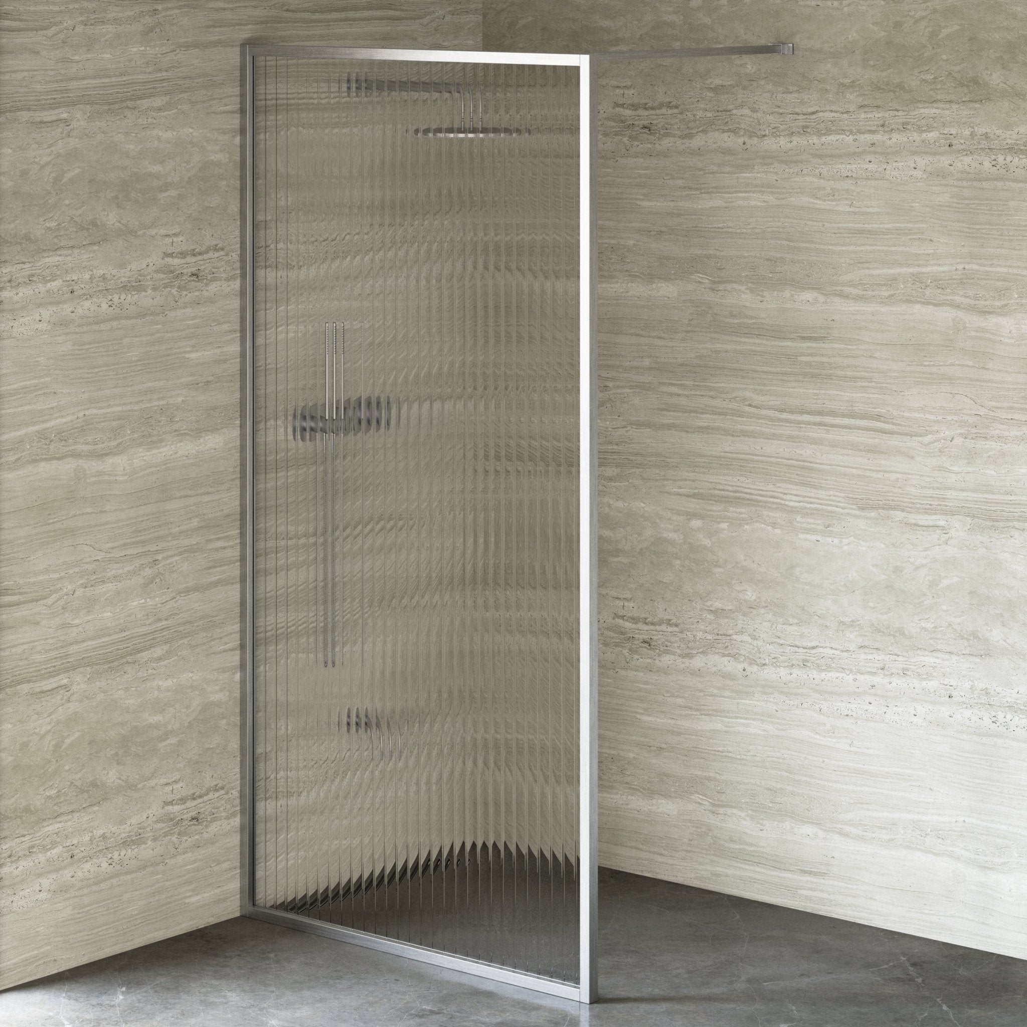 Image of Elara Reeded Shower Screen - Cavari