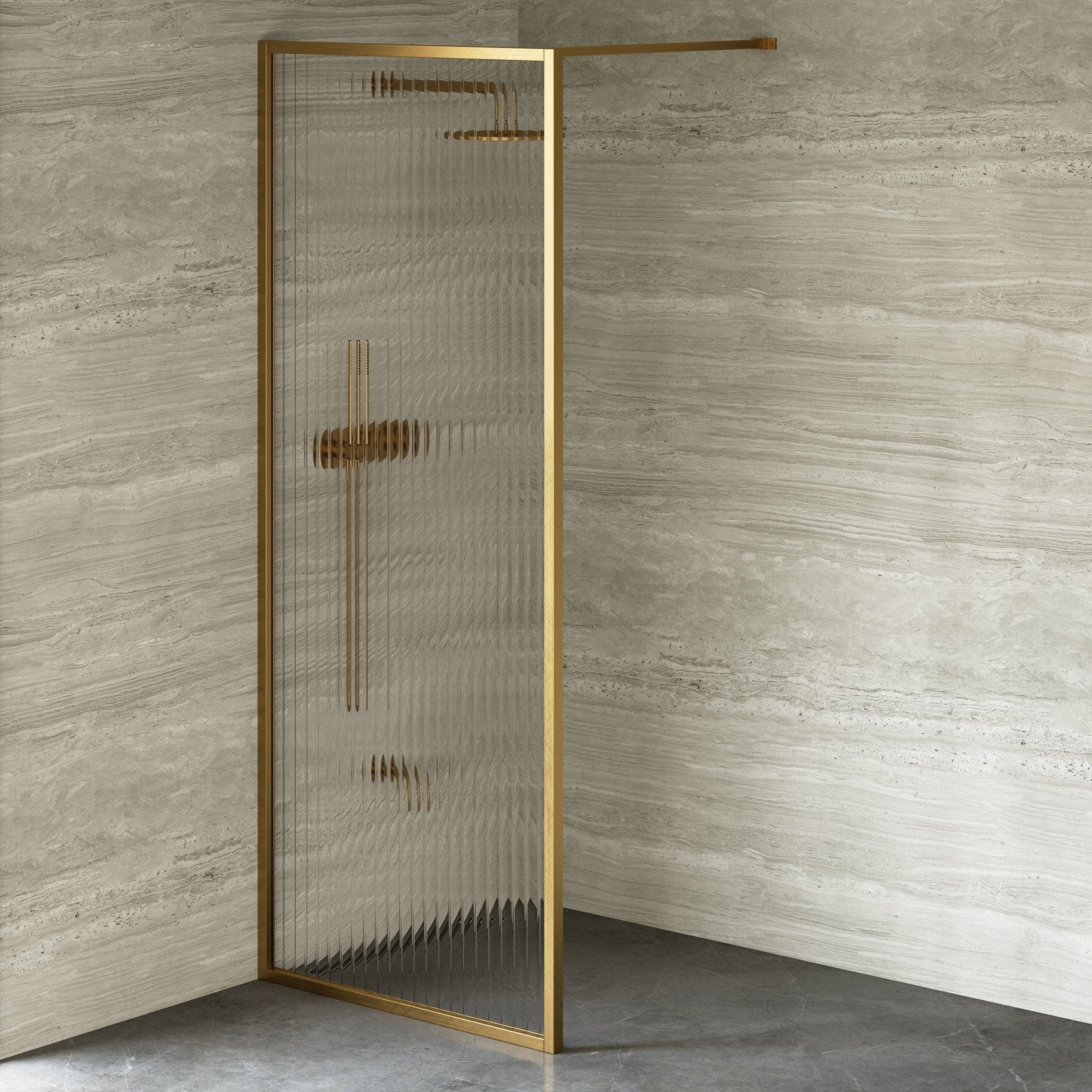 Image of Elara Reeded Shower Screen - Cavari