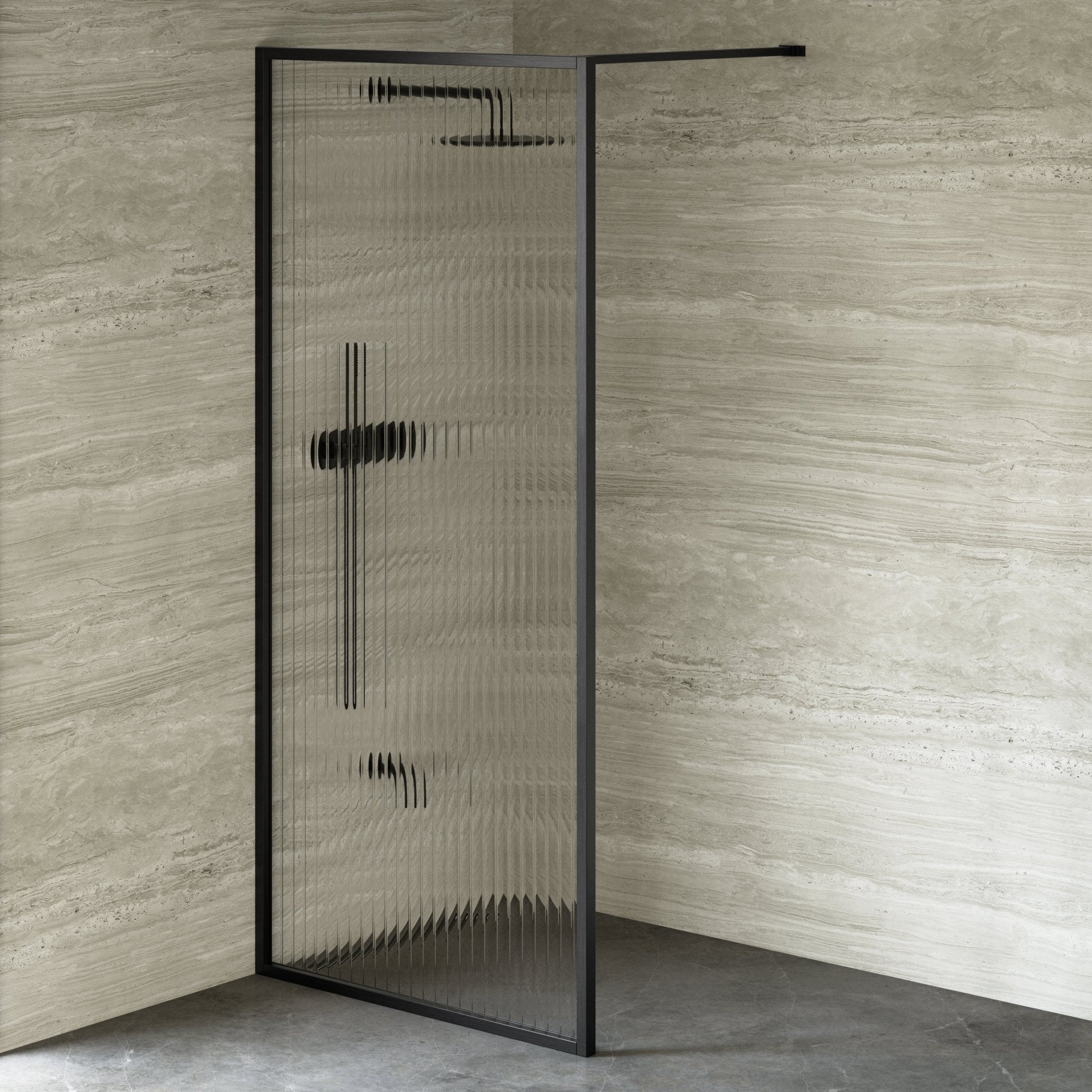 Image of Elara Reeded Shower Screen - Cavari