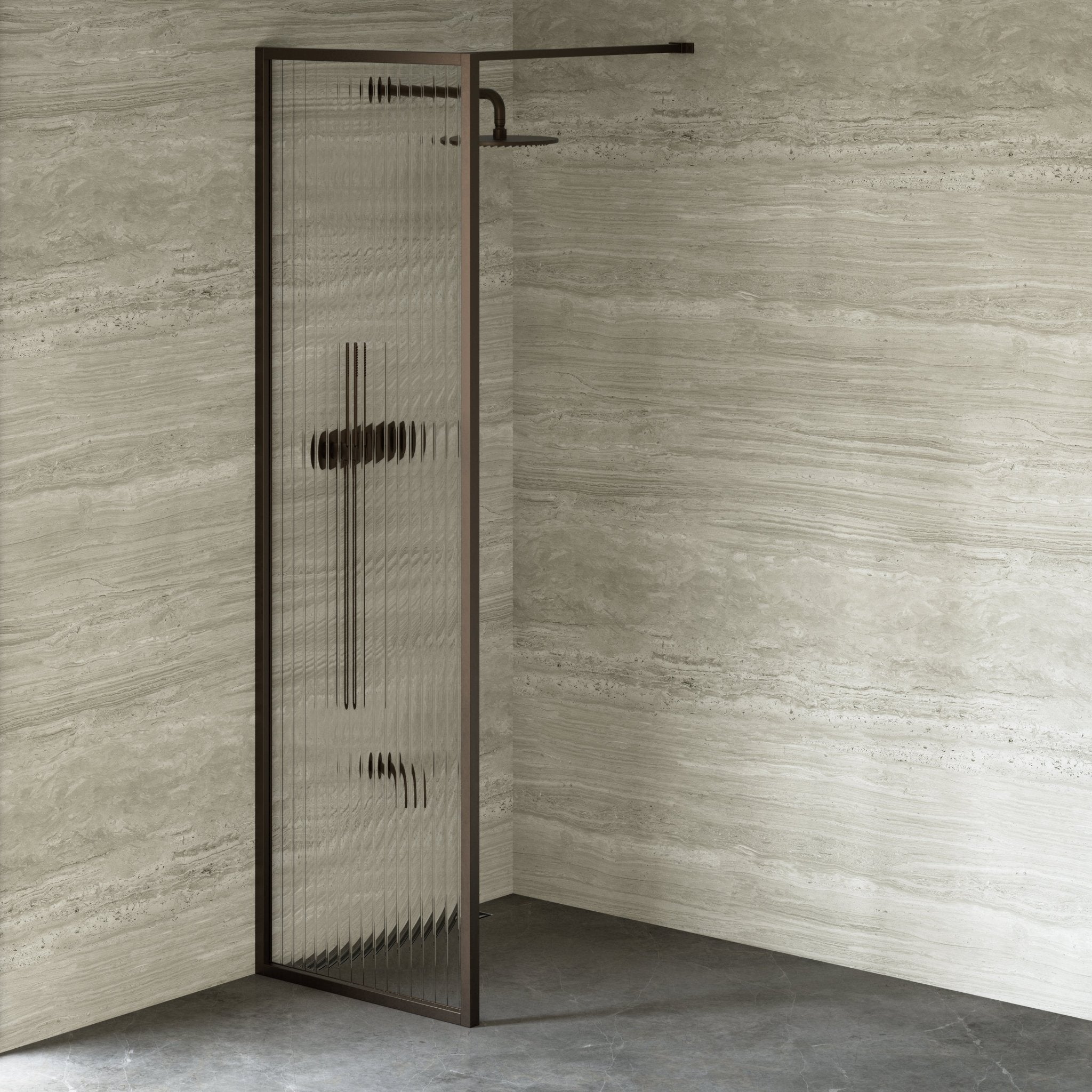 Image of Elara Reeded Shower Screen - Cavari