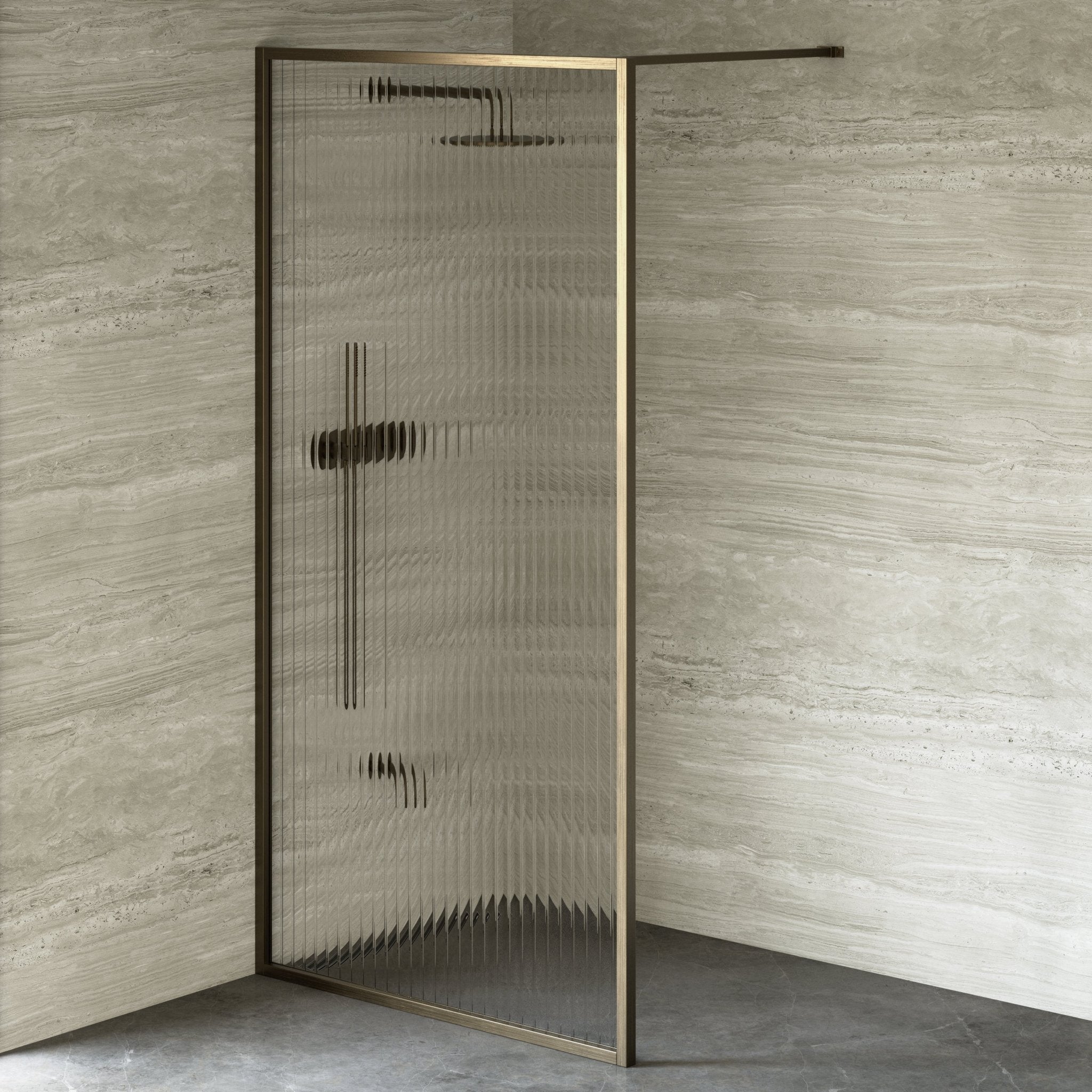 Image of Elara Reeded Shower Screen - Cavari