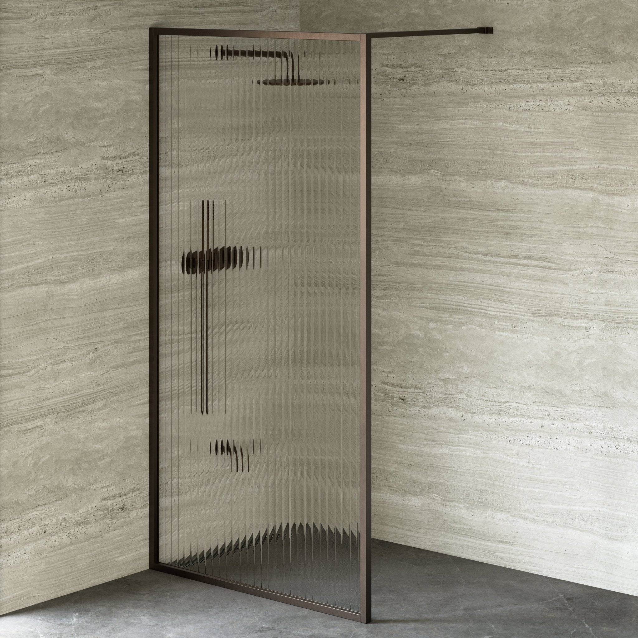 Image of Elara Reeded Shower Screen - Cavari