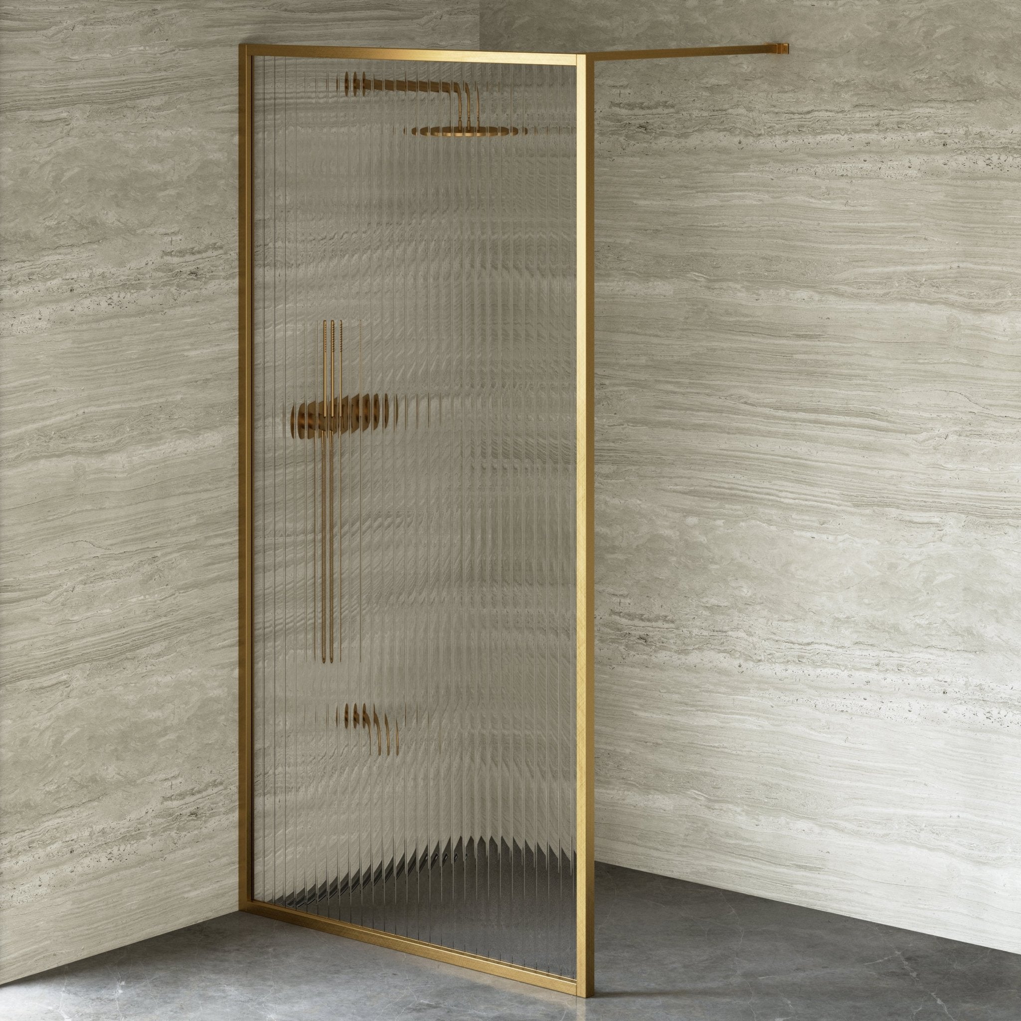 Image of Elara Reeded Shower Screen - Cavari