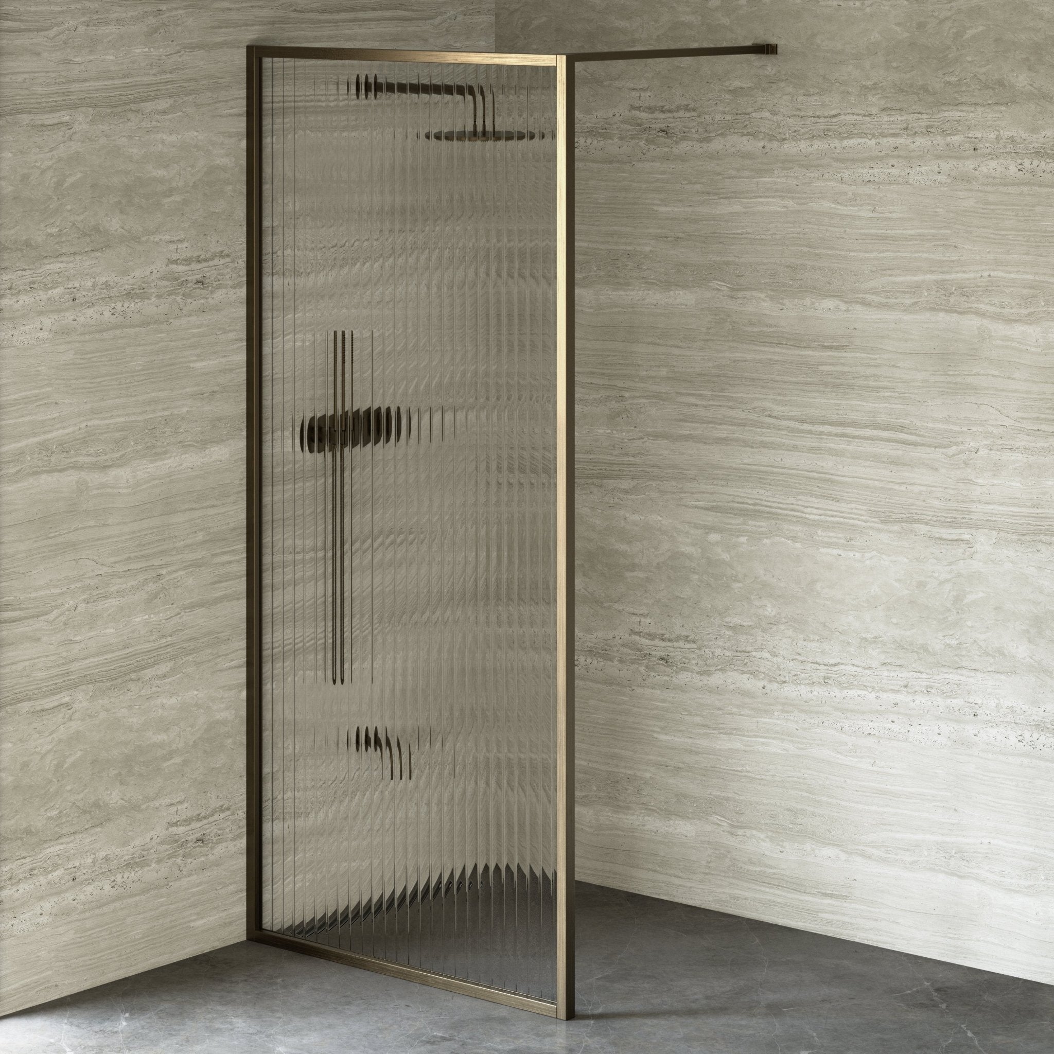 Image of Elara Reeded Shower Screen - Cavari