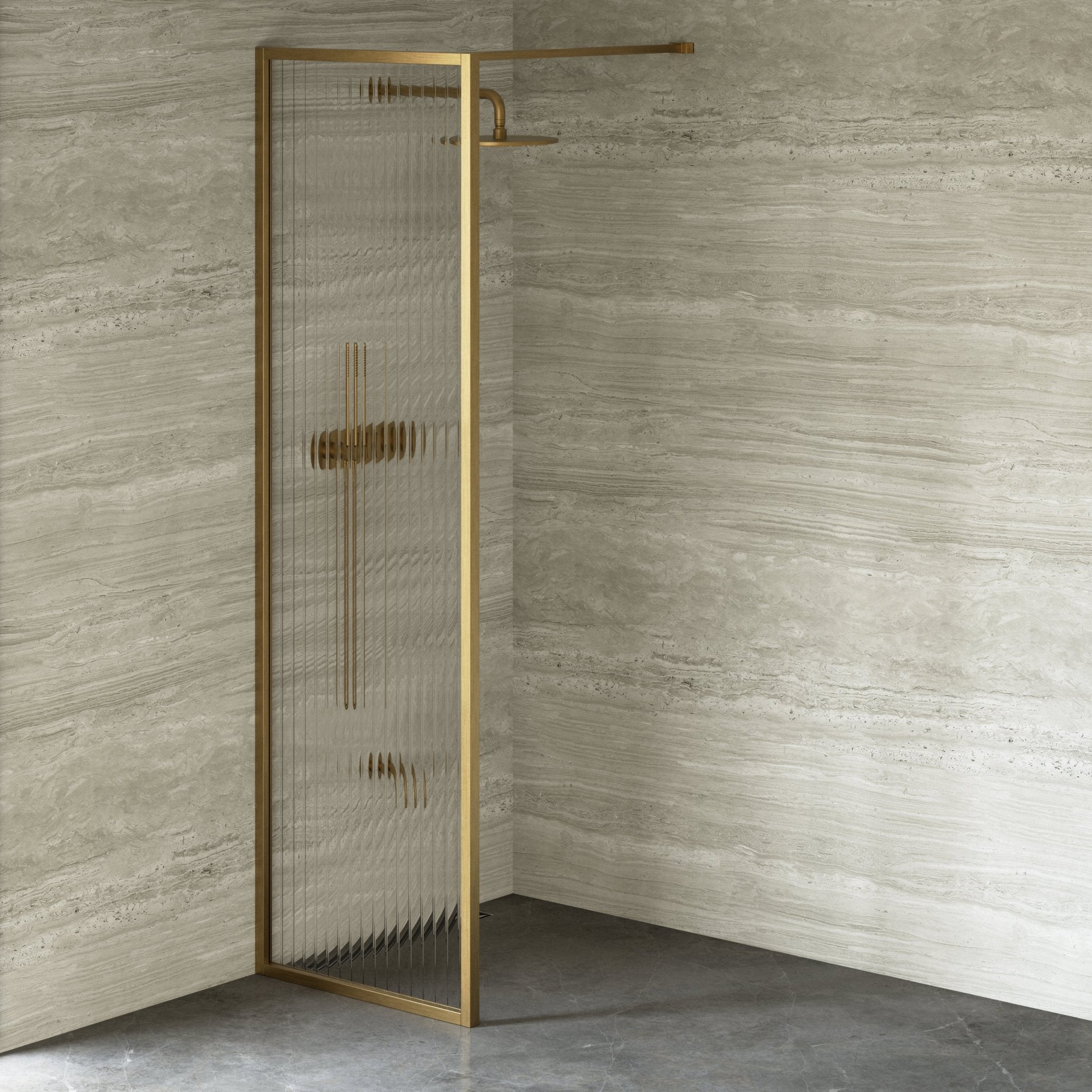 Image of Elara Reeded Shower Screen - Cavari