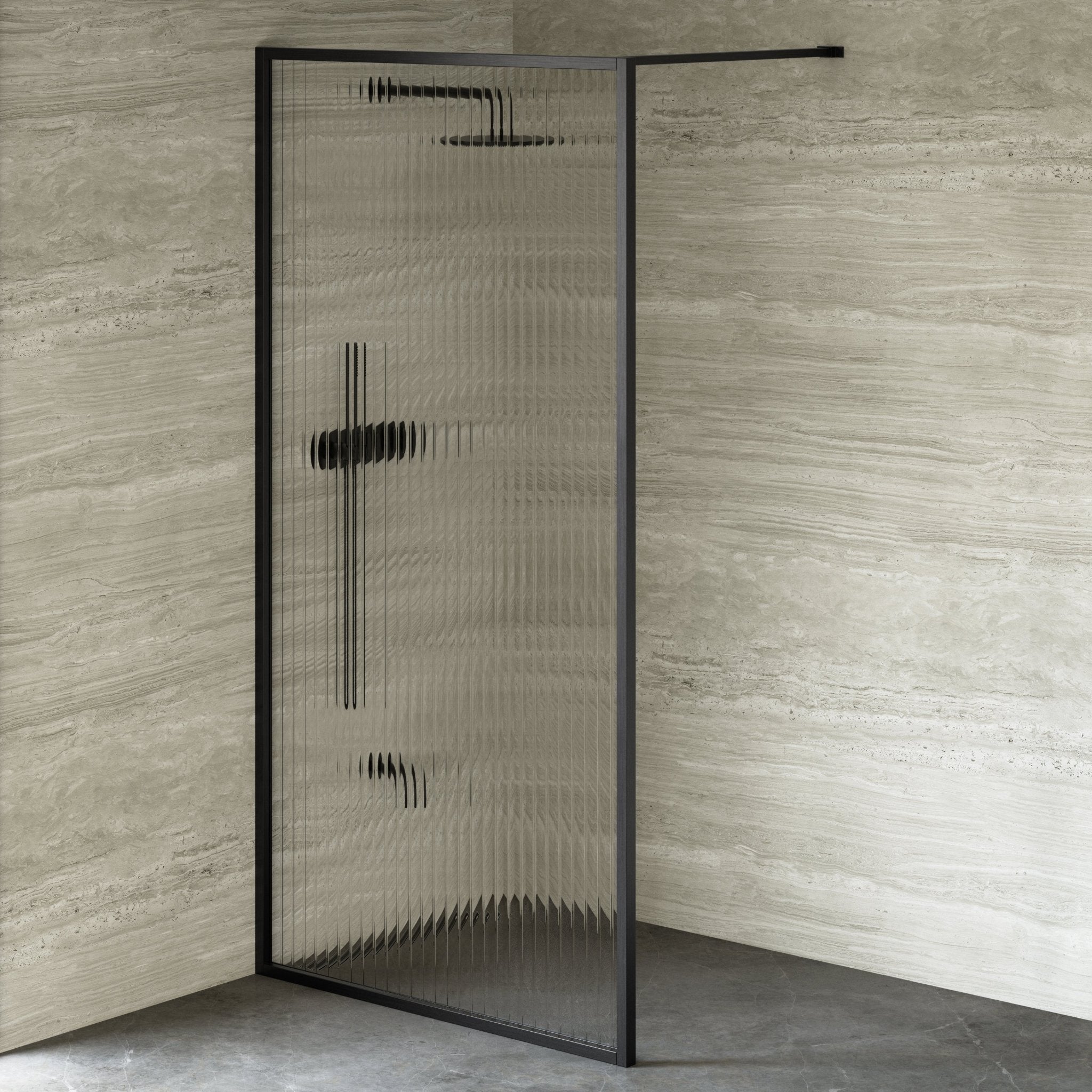 Image of Elara Reeded Shower Screen - Cavari