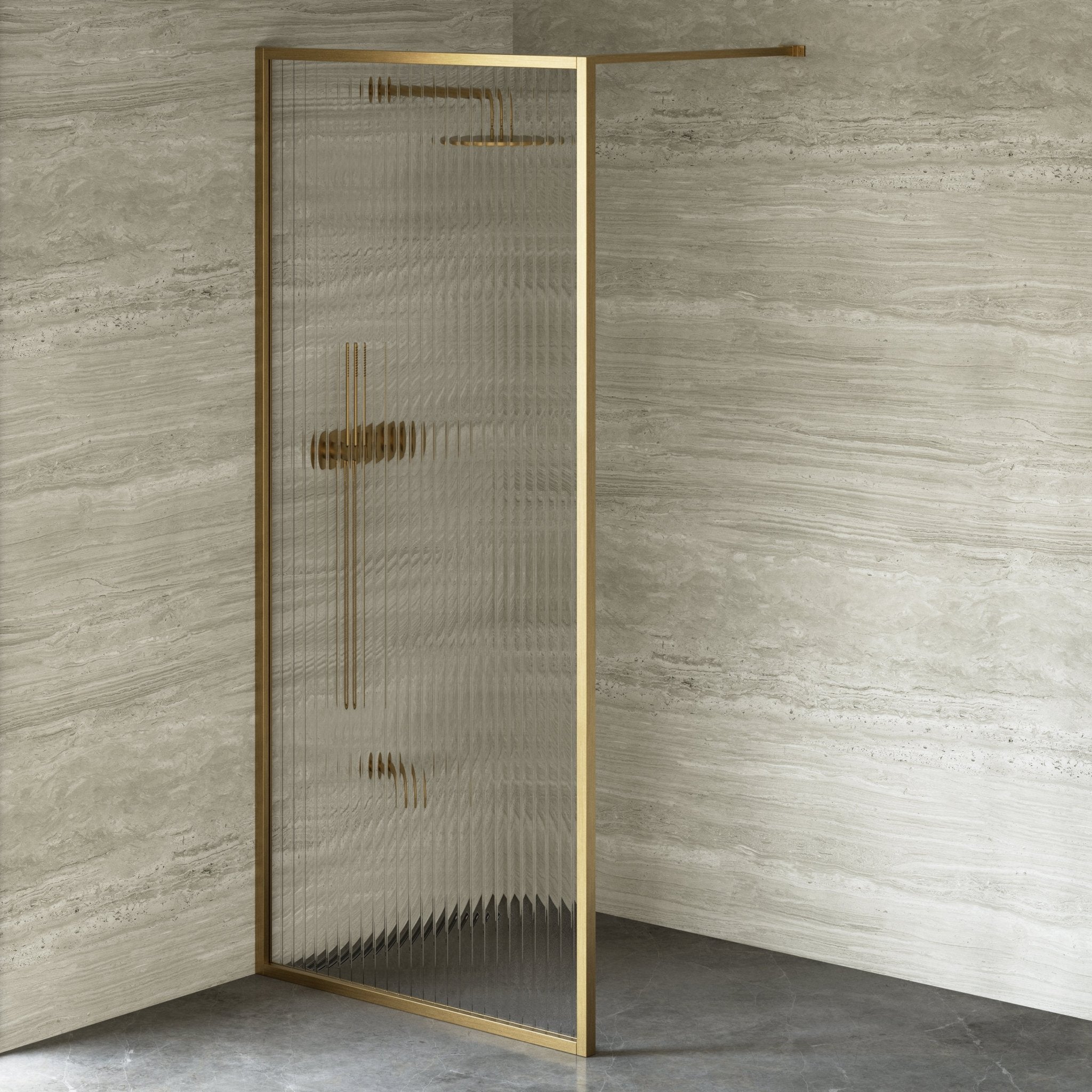 Image of Elara Reeded Shower Screen - Cavari