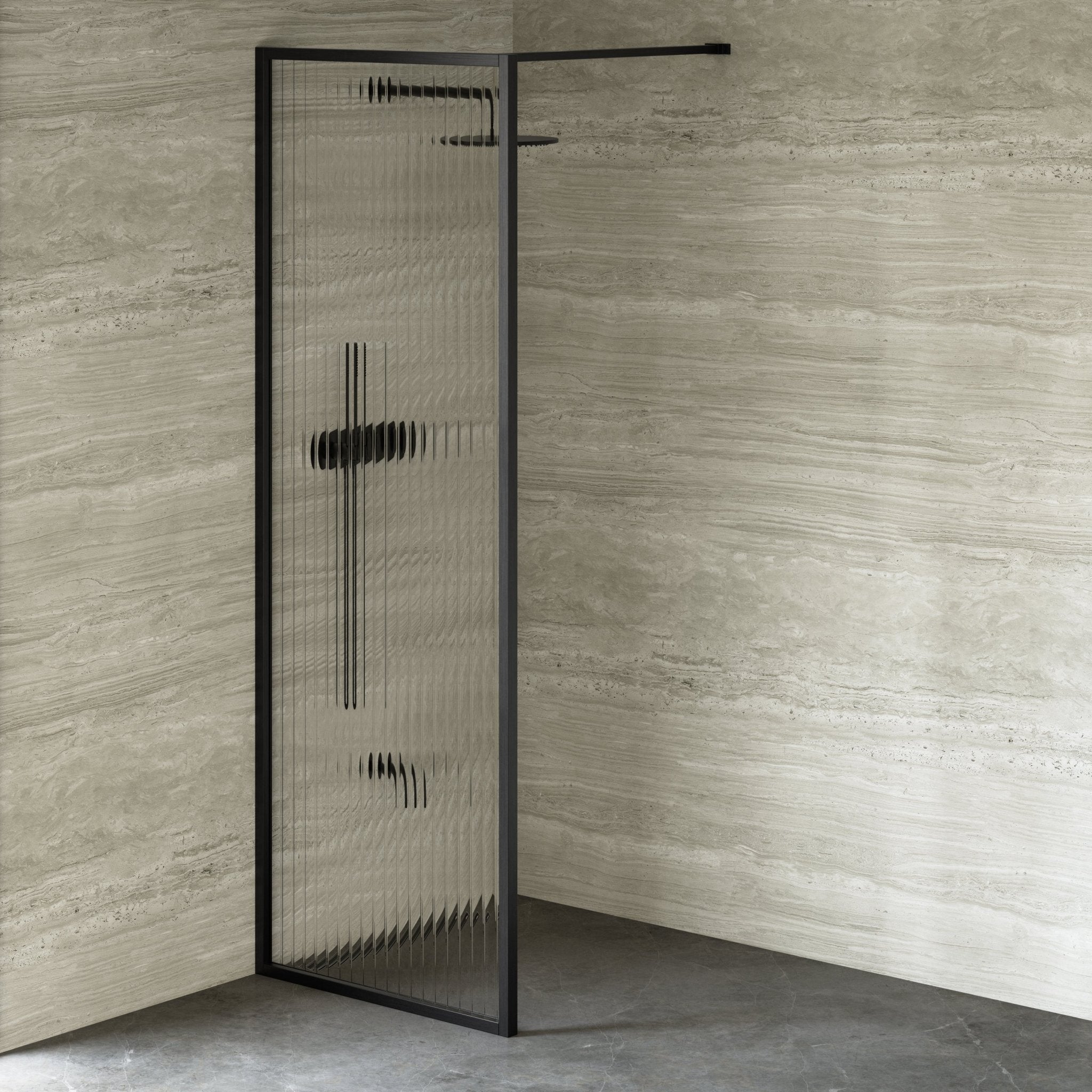 Image of Elara Reeded Shower Screen - Cavari