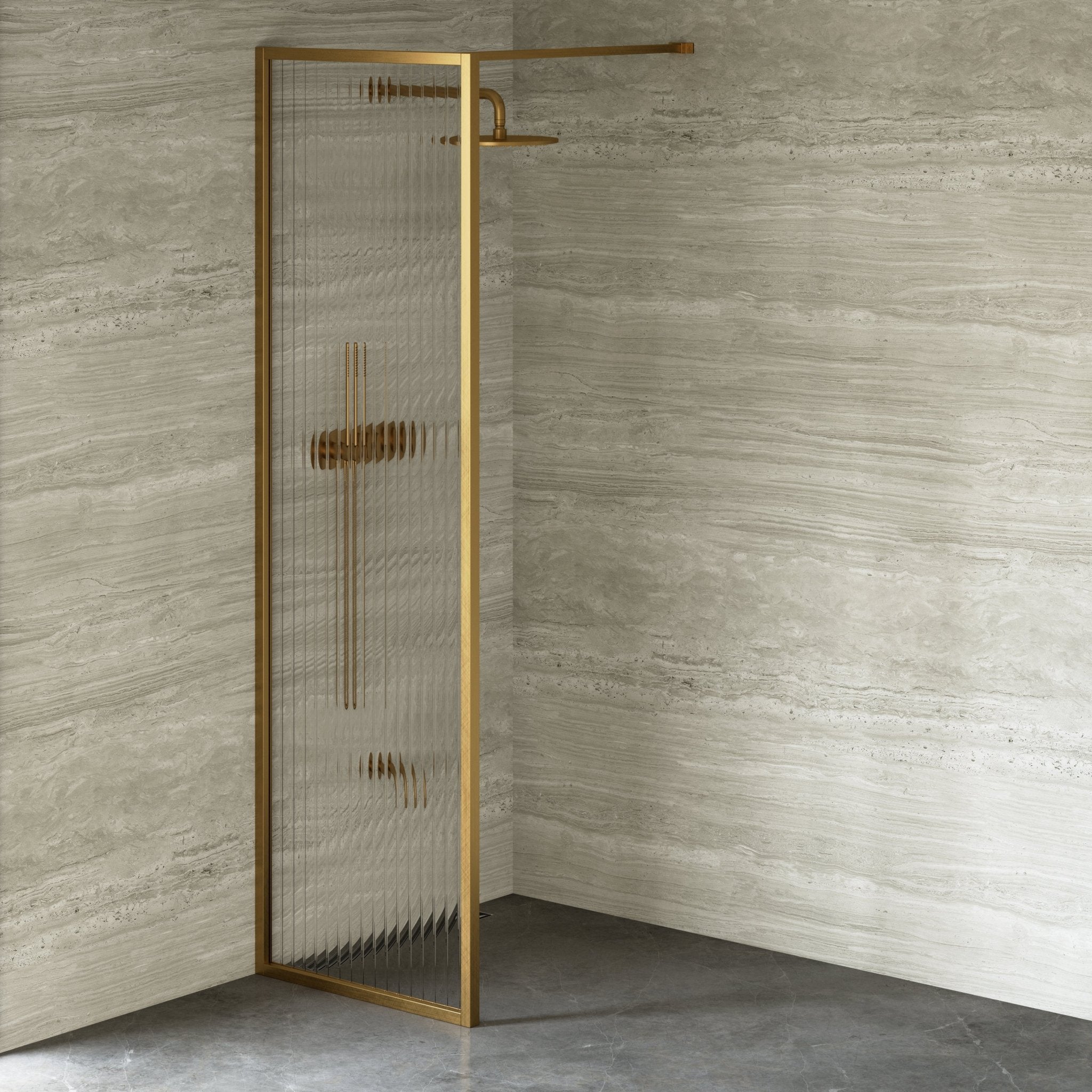 Image of Elara Reeded Shower Screen - Cavari