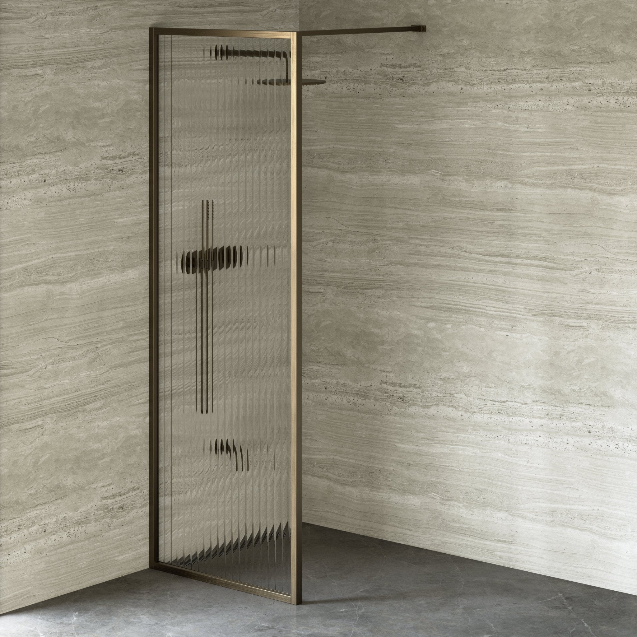 Image of Elara Reeded Shower Screen - Cavari
