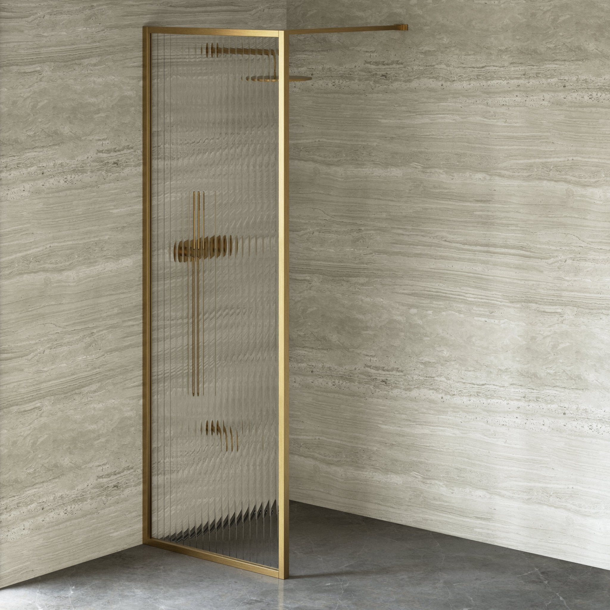 Image of Elara Reeded Shower Screen - Cavari