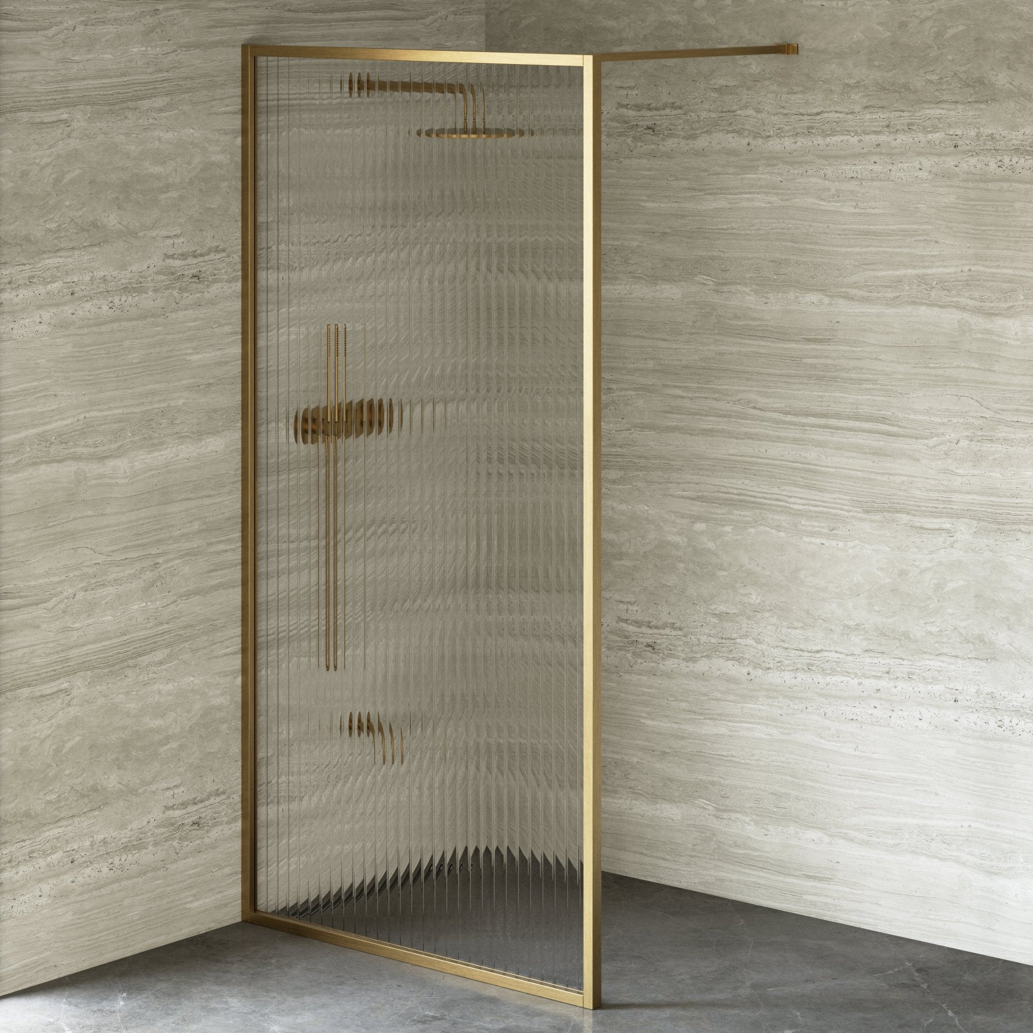 Image of Elara Reeded Shower Screen - Cavari