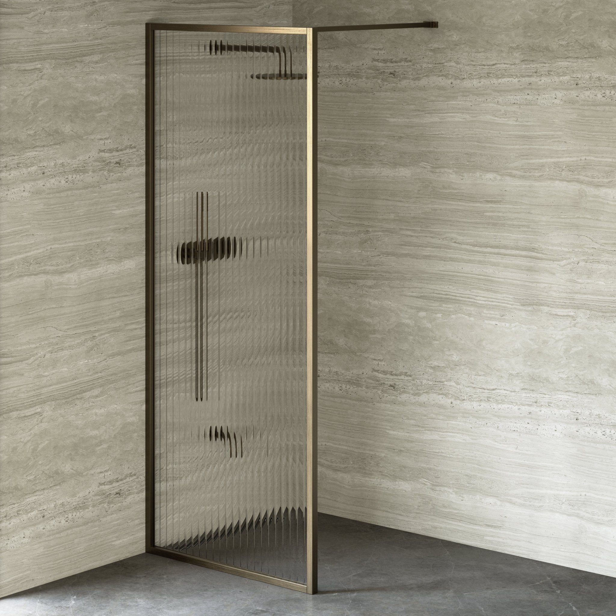Image of Elara Reeded Shower Screen - Cavari