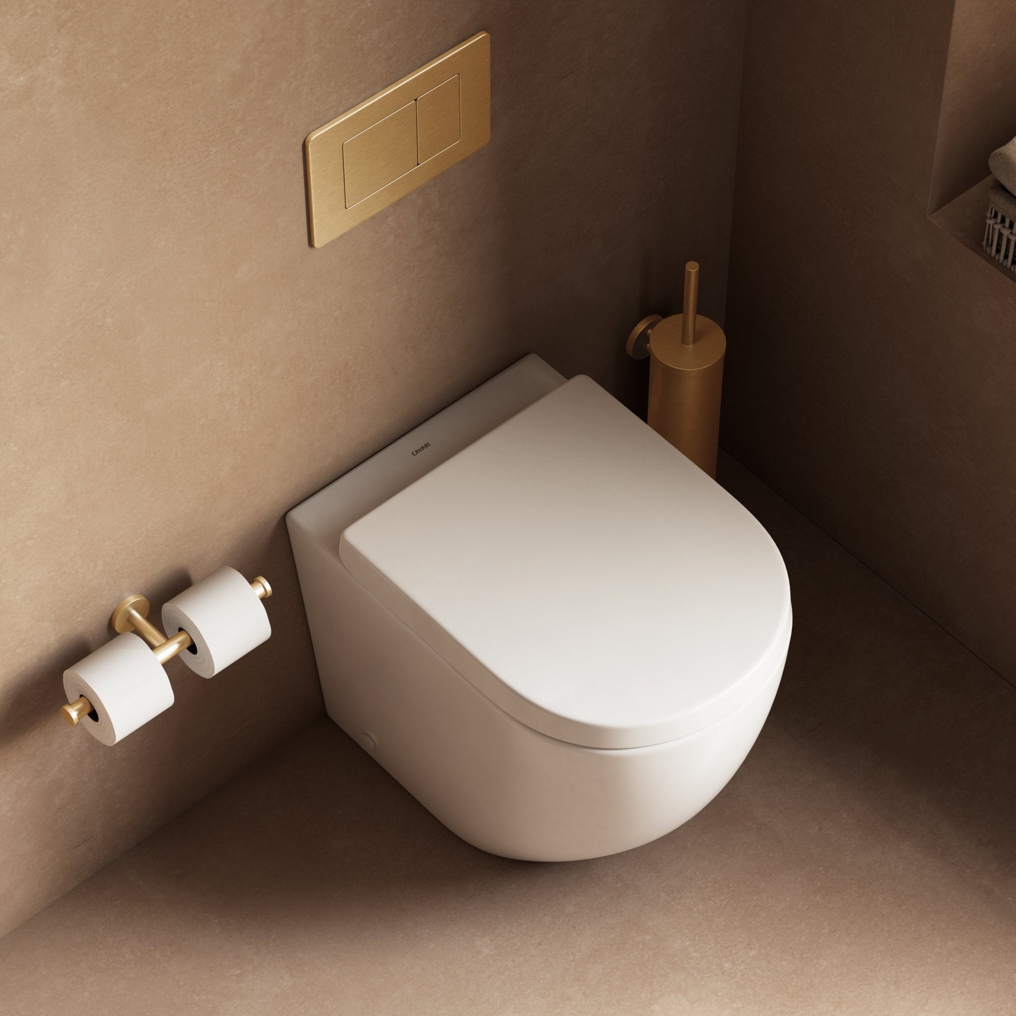 Image of Floor Standing Toilet Set – Concealed Cistern & Flush Plate - Cavari