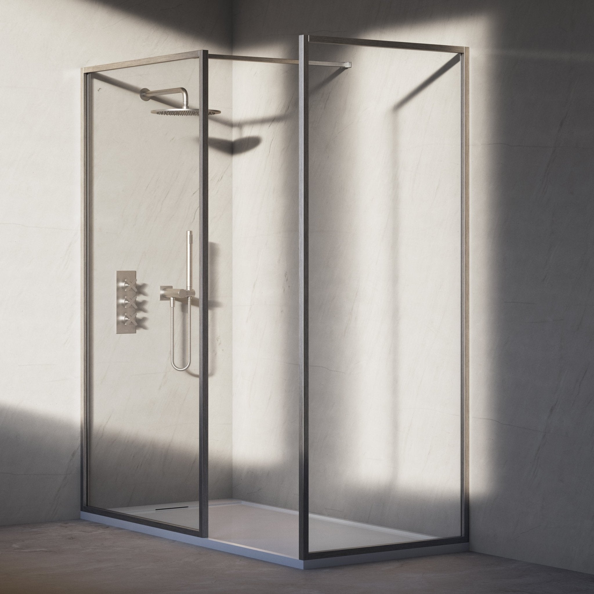 Image of Lucent Shower Screen - Return Panel - Cavari