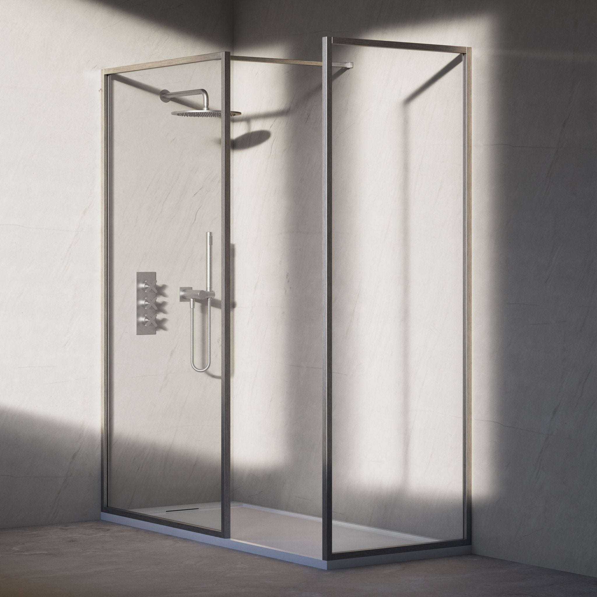 Image of Lucent Shower Screen - Return Panel - Cavari