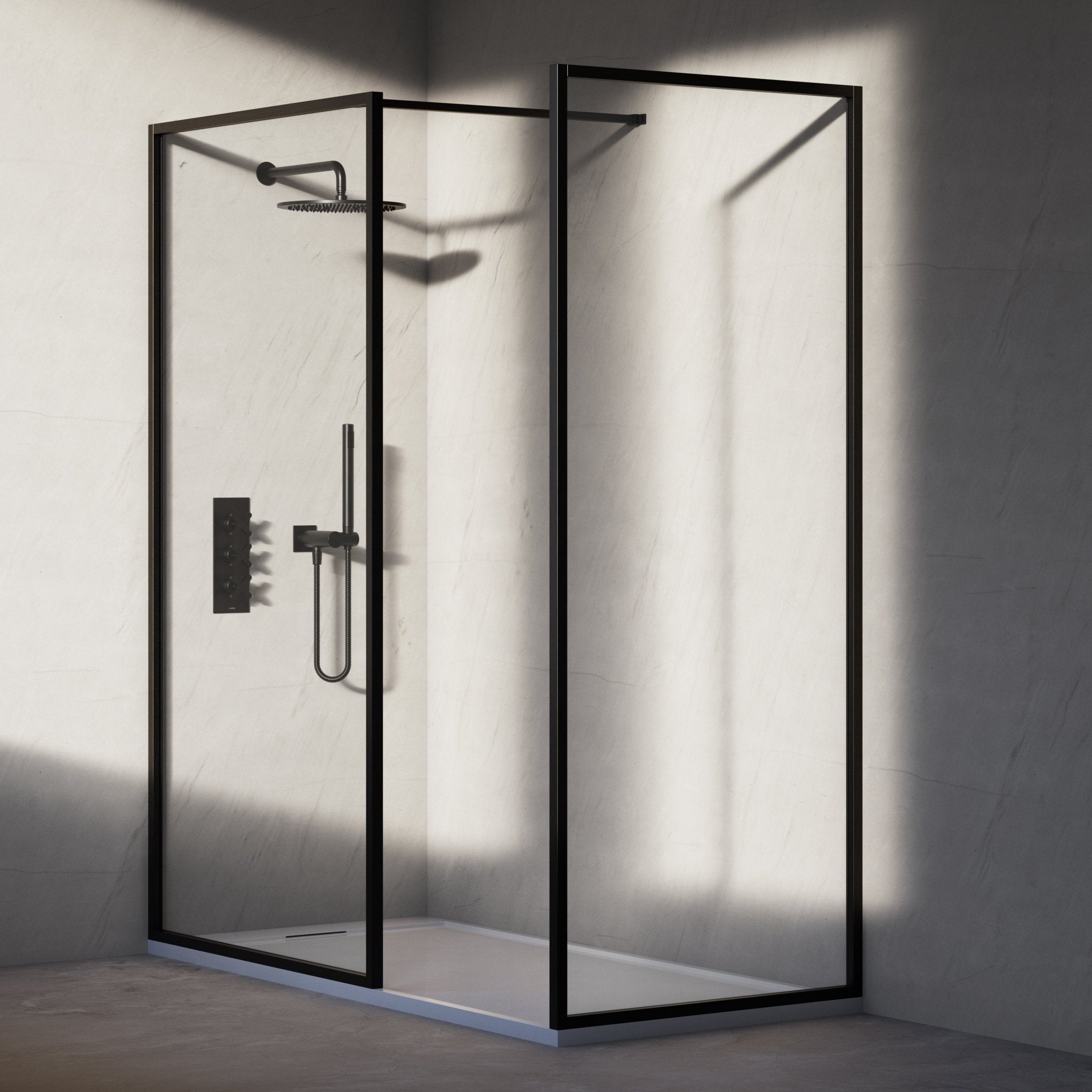 Image of Lucent Shower Screen - Return Panel - Cavari
