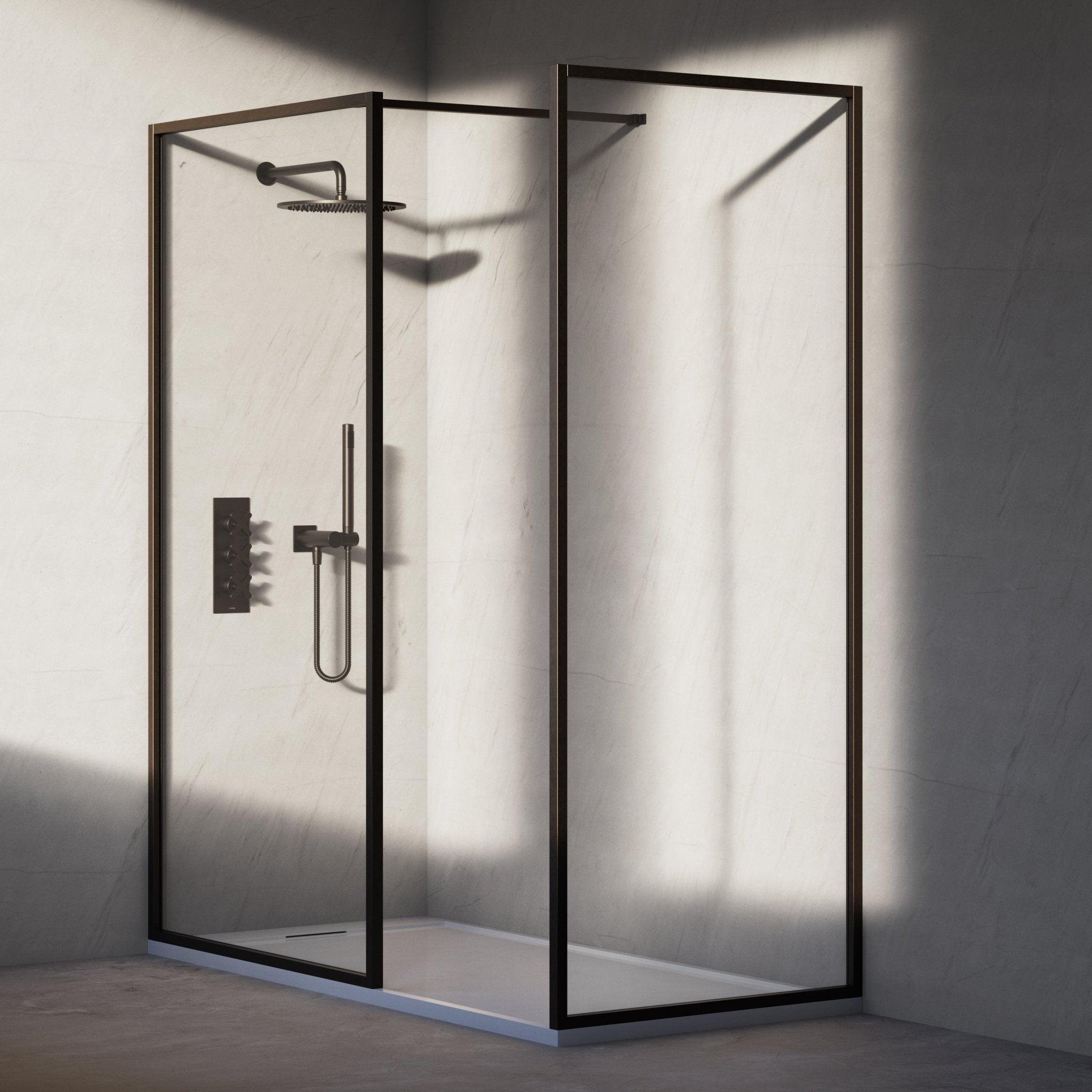 Image of Lucent Shower Screen - Return Panel - Cavari