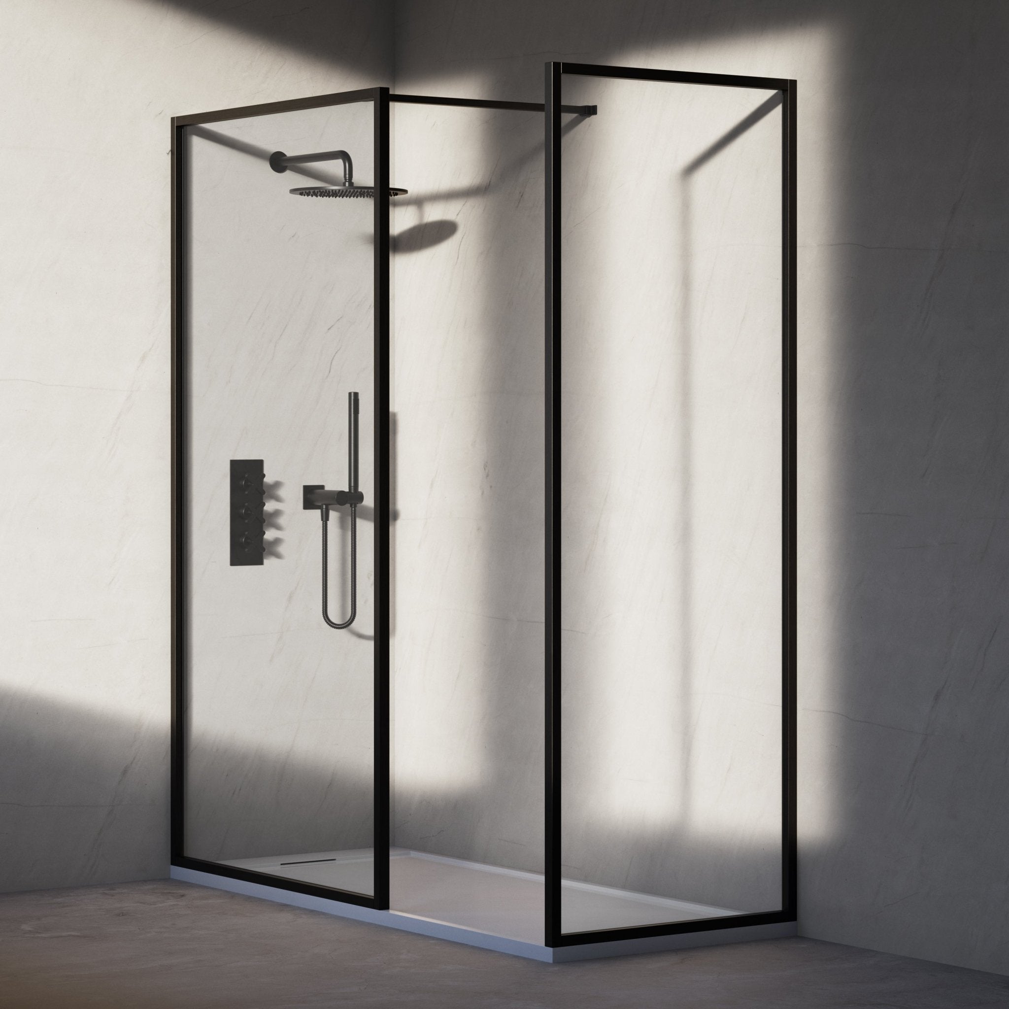 Image of Lucent Shower Screen - Return Panel - Cavari