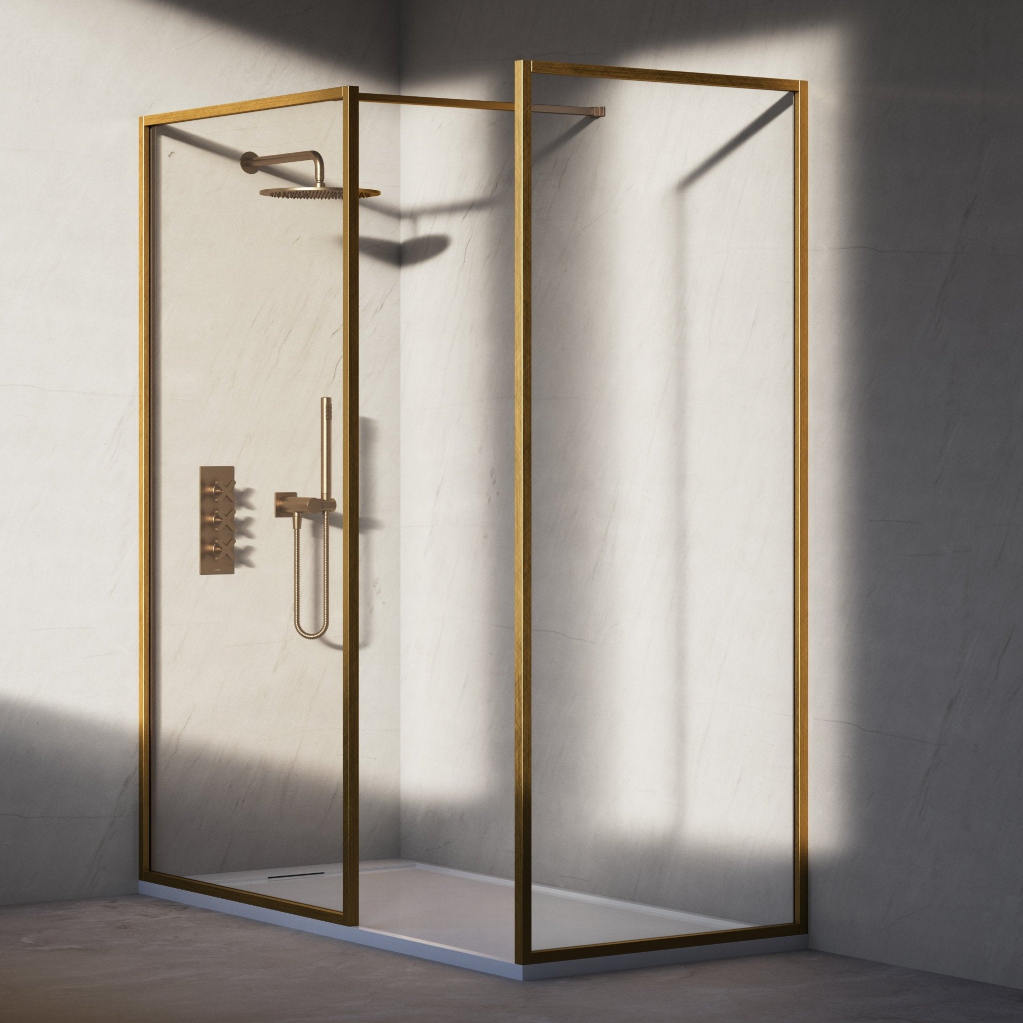 Image of Lucent Shower Screen - Return Panel - Cavari