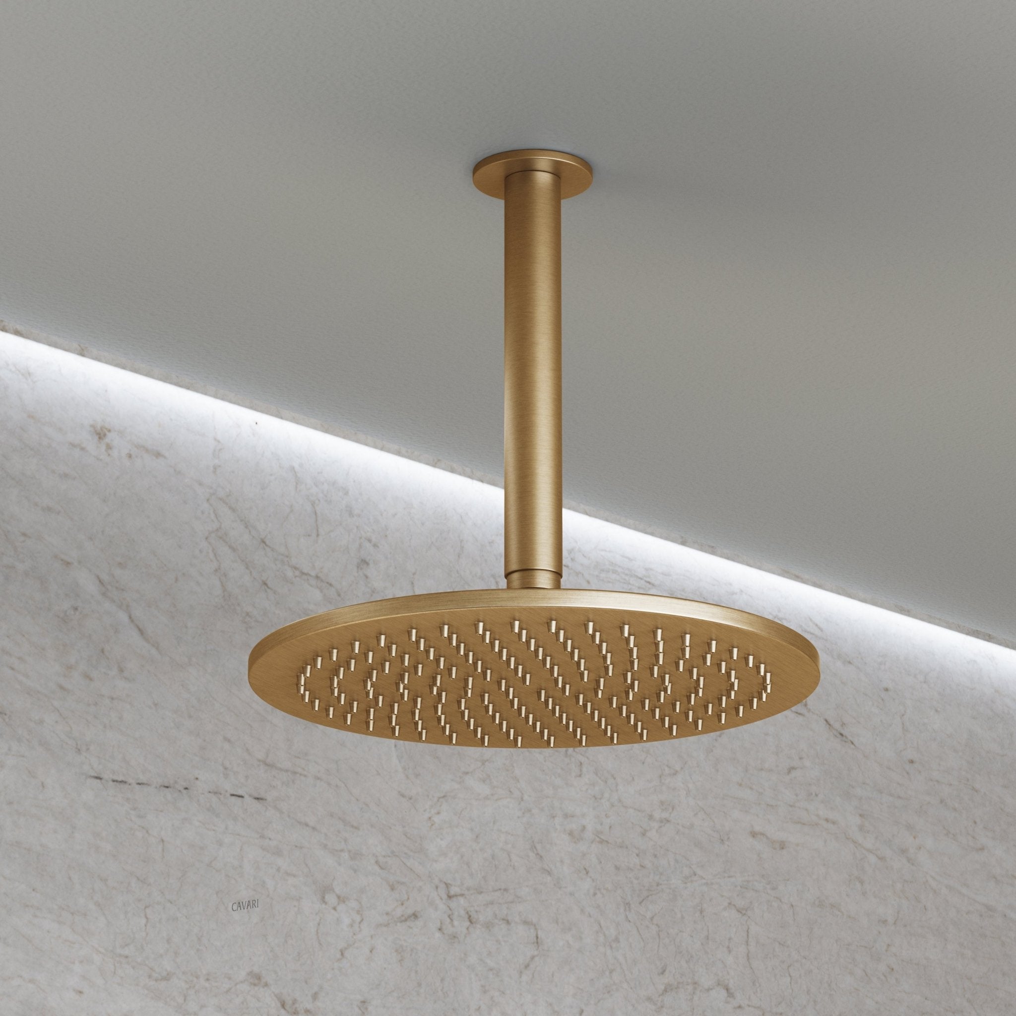 Image of Origin 2-Way Thermostatic Shower Set – Ceiling Mounted Overhead & Angled Hand Shower - Cavari