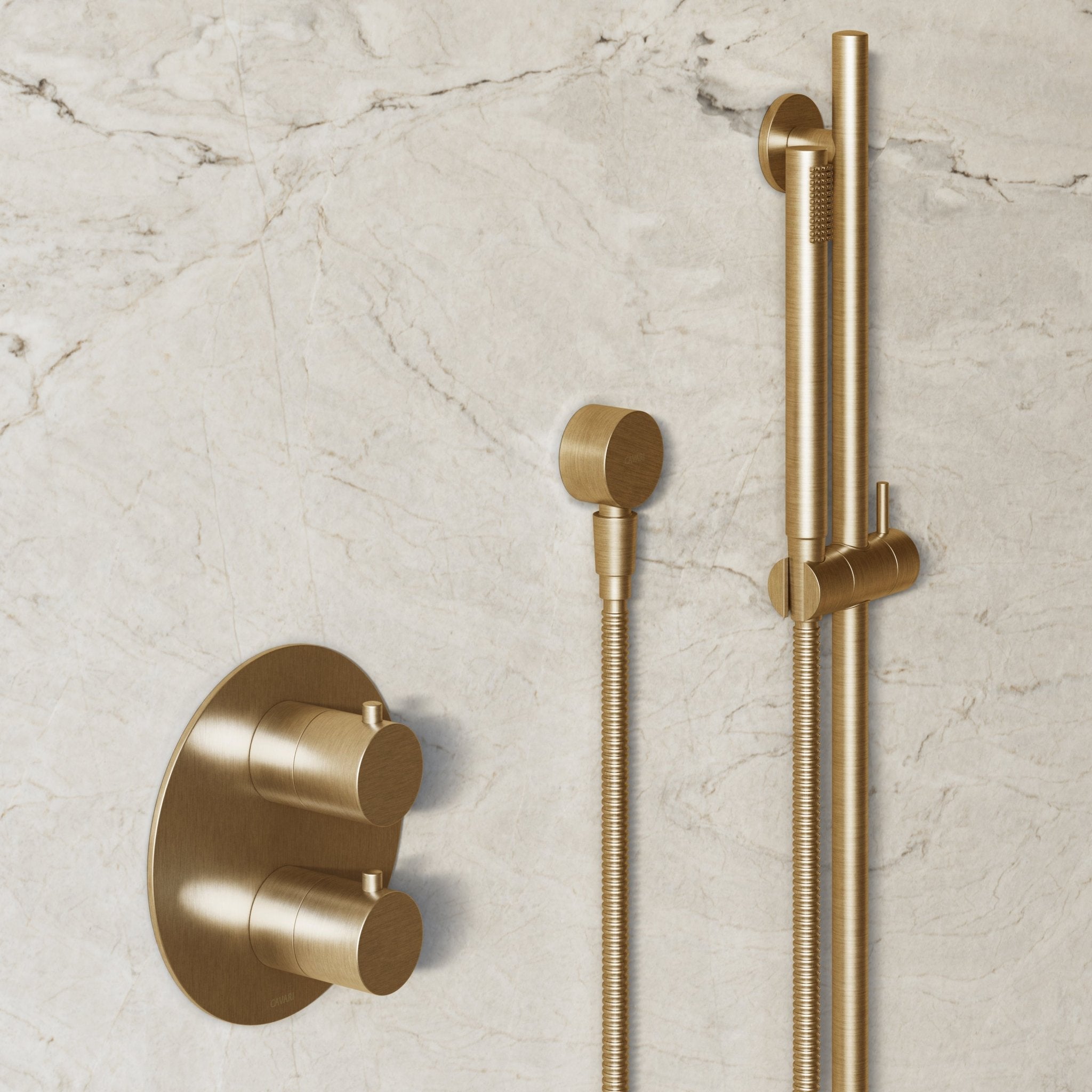 Image of Origin 2-Way Thermostatic Shower Set – Ceiling Mounted Overhead & Slide Rail Hand Shower - Cavari