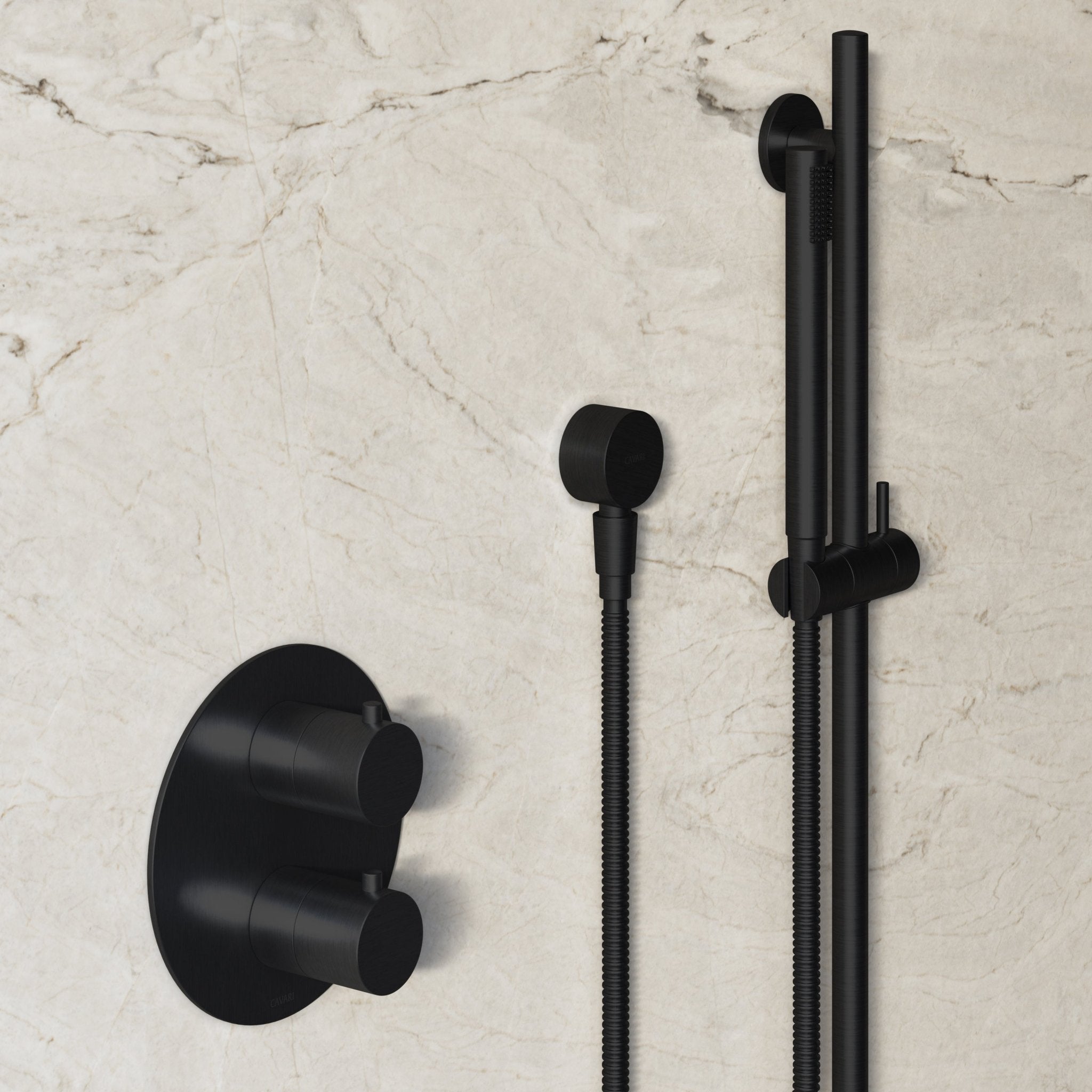 Image of Origin 2-Way Thermostatic Shower Set – Ceiling Mounted Overhead & Slide Rail Hand Shower - Cavari