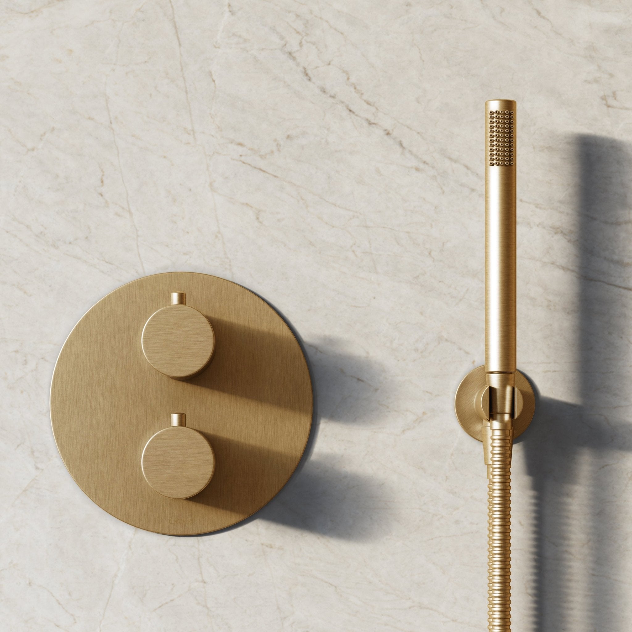 Image of Origin 2-Way Thermostatic Shower Set – Ceiling Mounted Overhead & Straight Hand Shower - Cavari