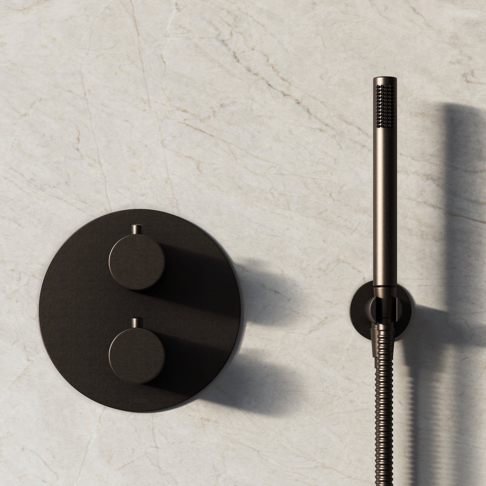 Image of Origin 2-Way Thermostatic Shower Set – Ceiling Mounted Overhead & Straight Hand Shower - Cavari