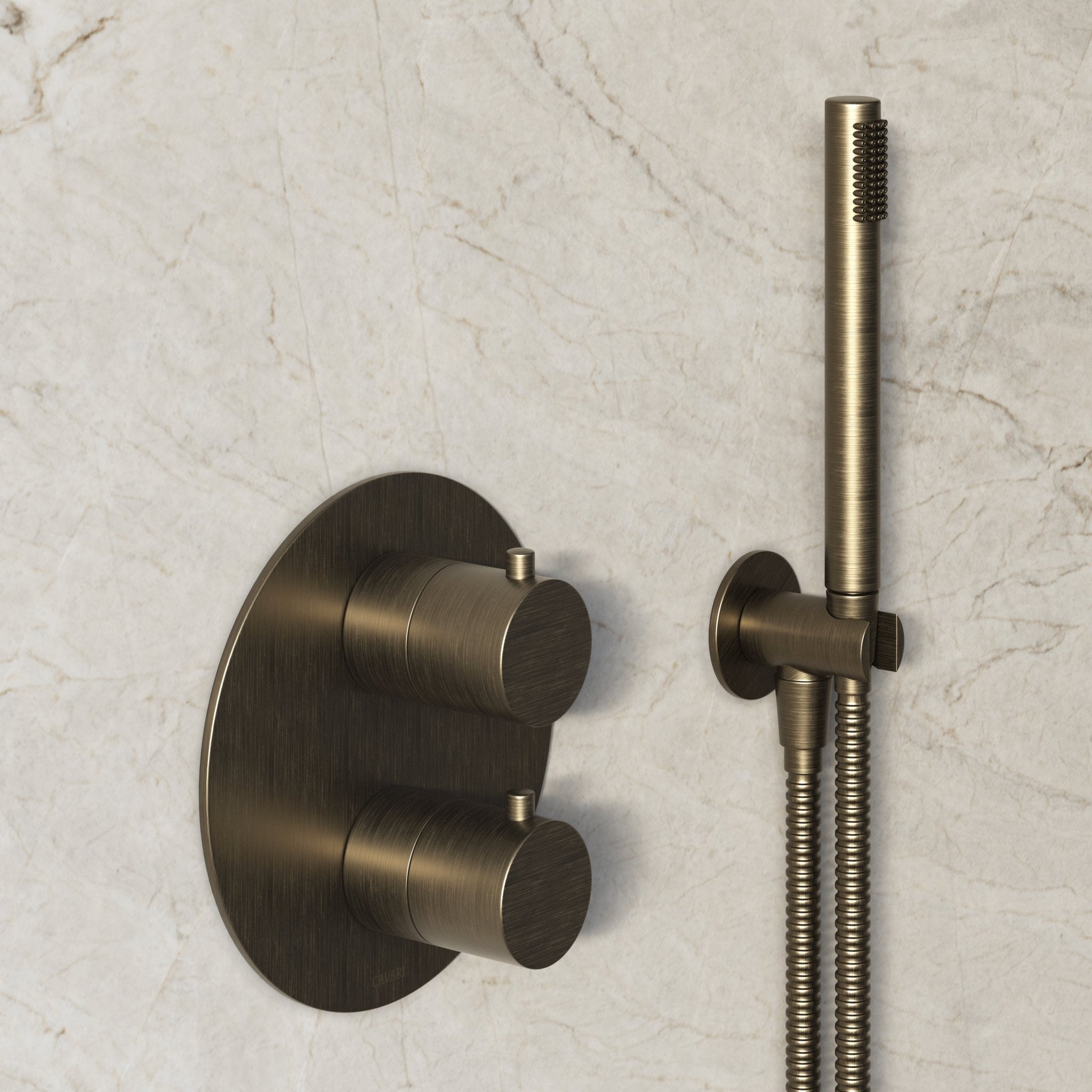 Image of Origin 2-Way Thermostatic Shower Set – Ceiling Mounted Overhead & Straight Hand Shower - Cavari