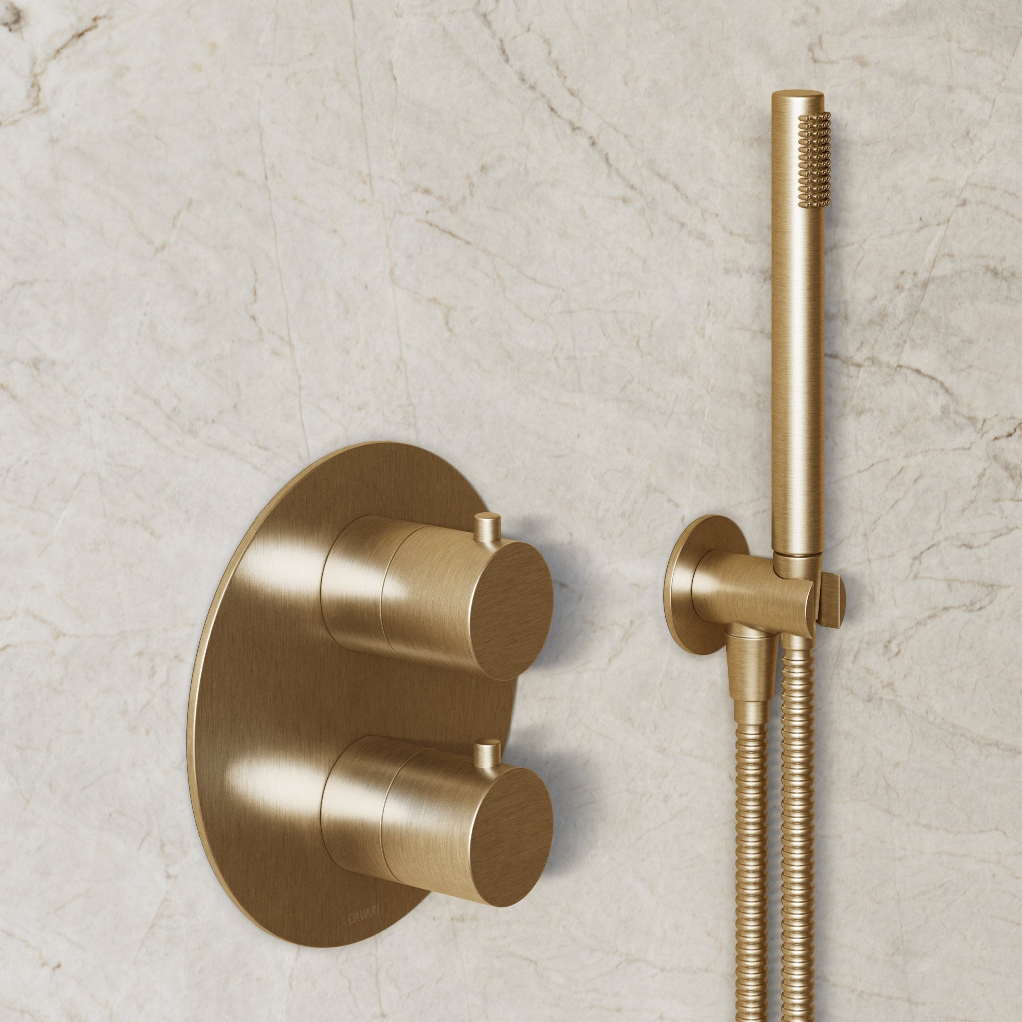 Image of Origin 2-Way Thermostatic Shower Set – Ceiling Mounted Overhead & Straight Hand Shower - Cavari