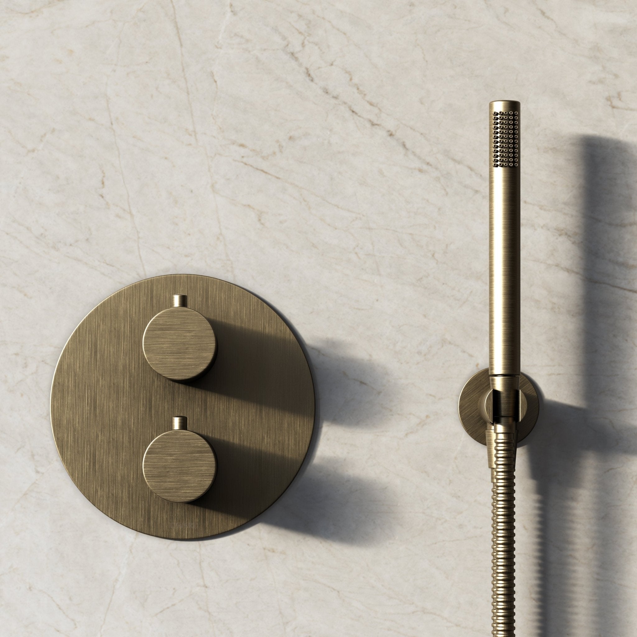 Image of Origin 2-Way Thermostatic Shower Set – Ceiling Mounted Overhead & Straight Hand Shower - Cavari