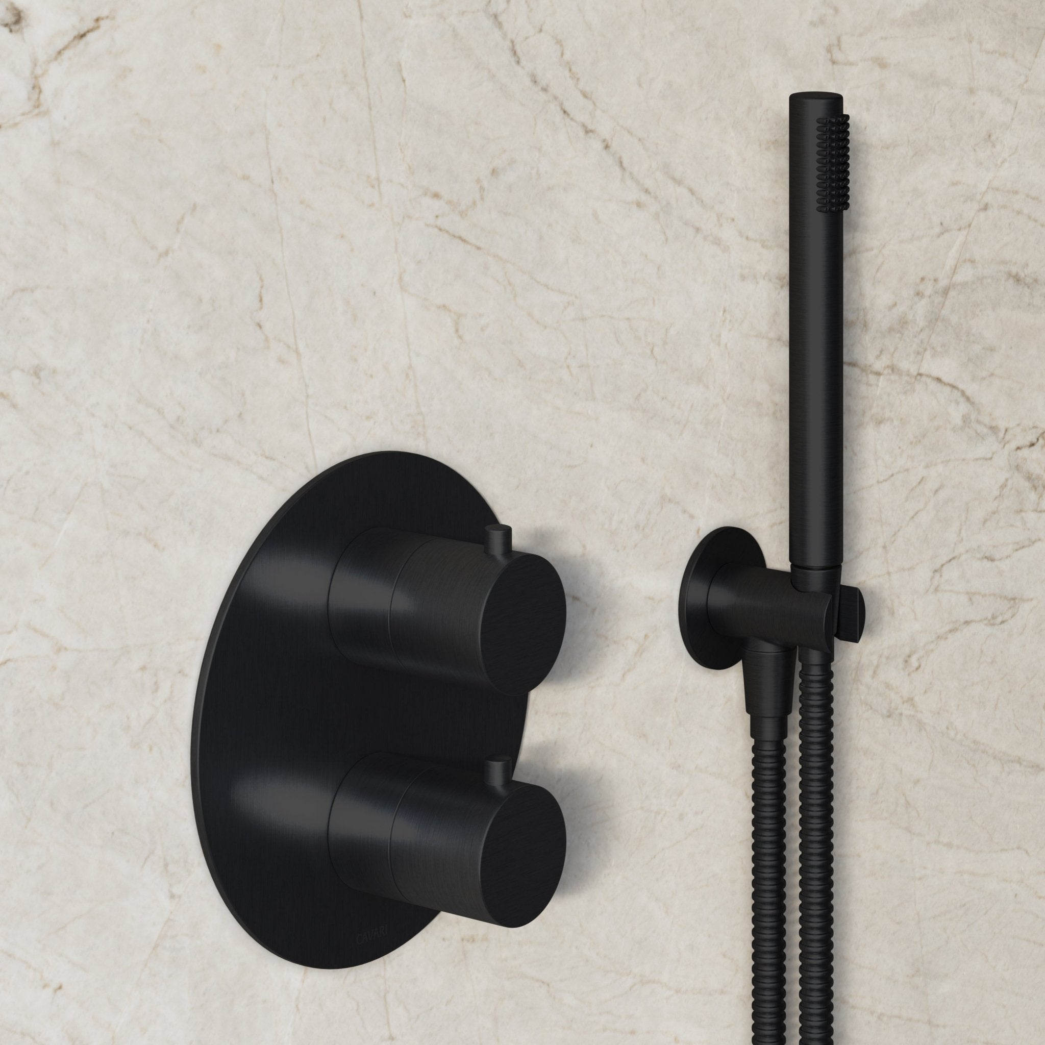 Image of Origin 2-Way Thermostatic Shower Set – Ceiling Mounted Overhead & Straight Hand Shower - Cavari