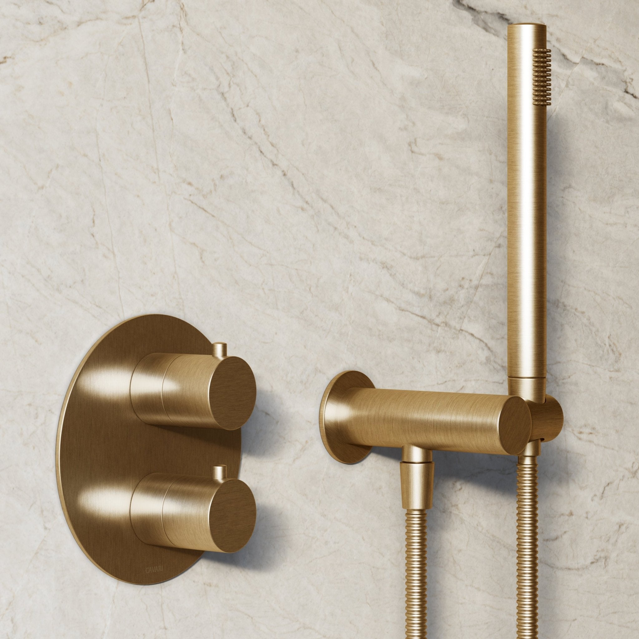 Image of Origin 2-Way Thermostatic Shower Set – Overhead & Angled Hand Shower - Cavari