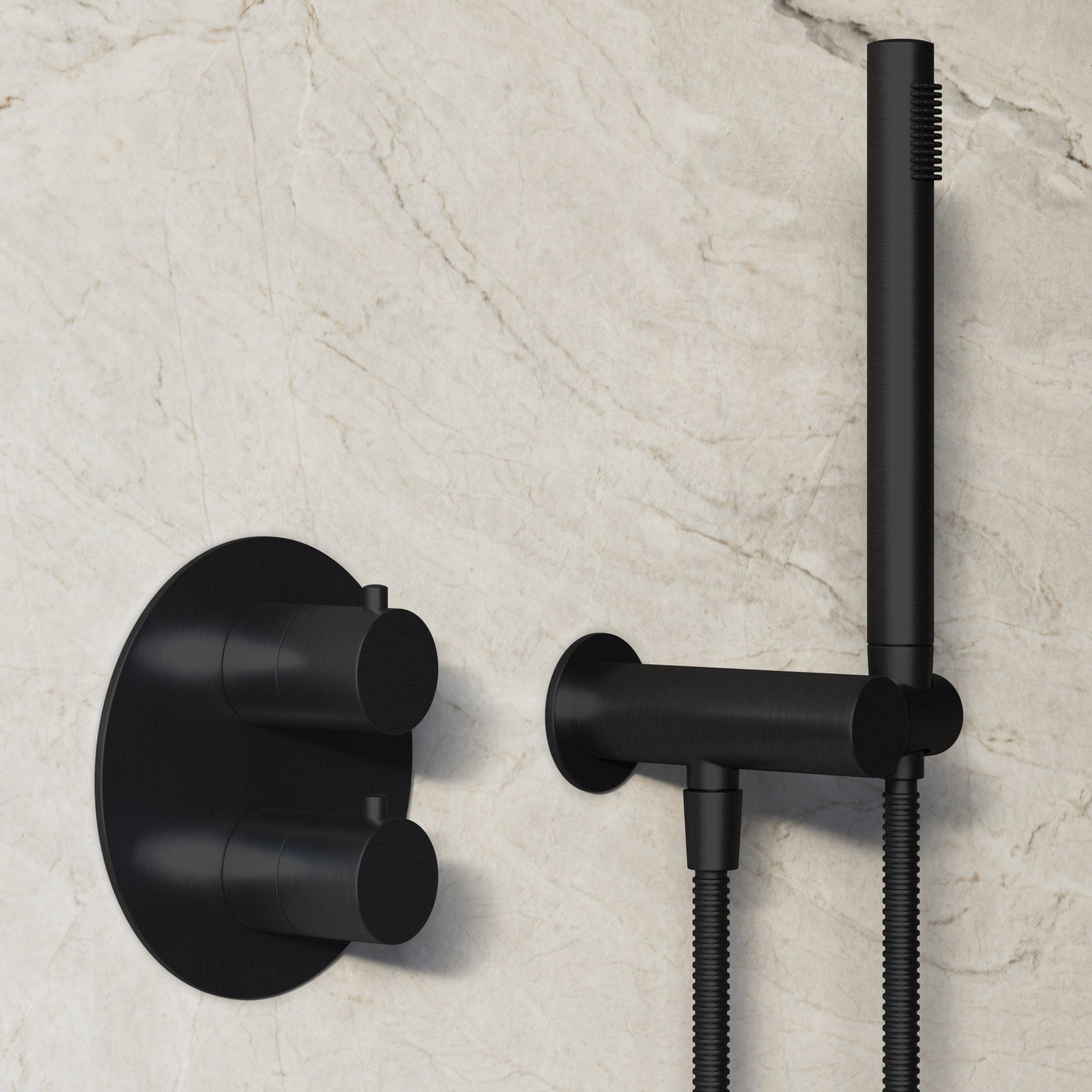 Image of Origin 2-Way Thermostatic Shower Set – Overhead & Angled Hand Shower - Cavari