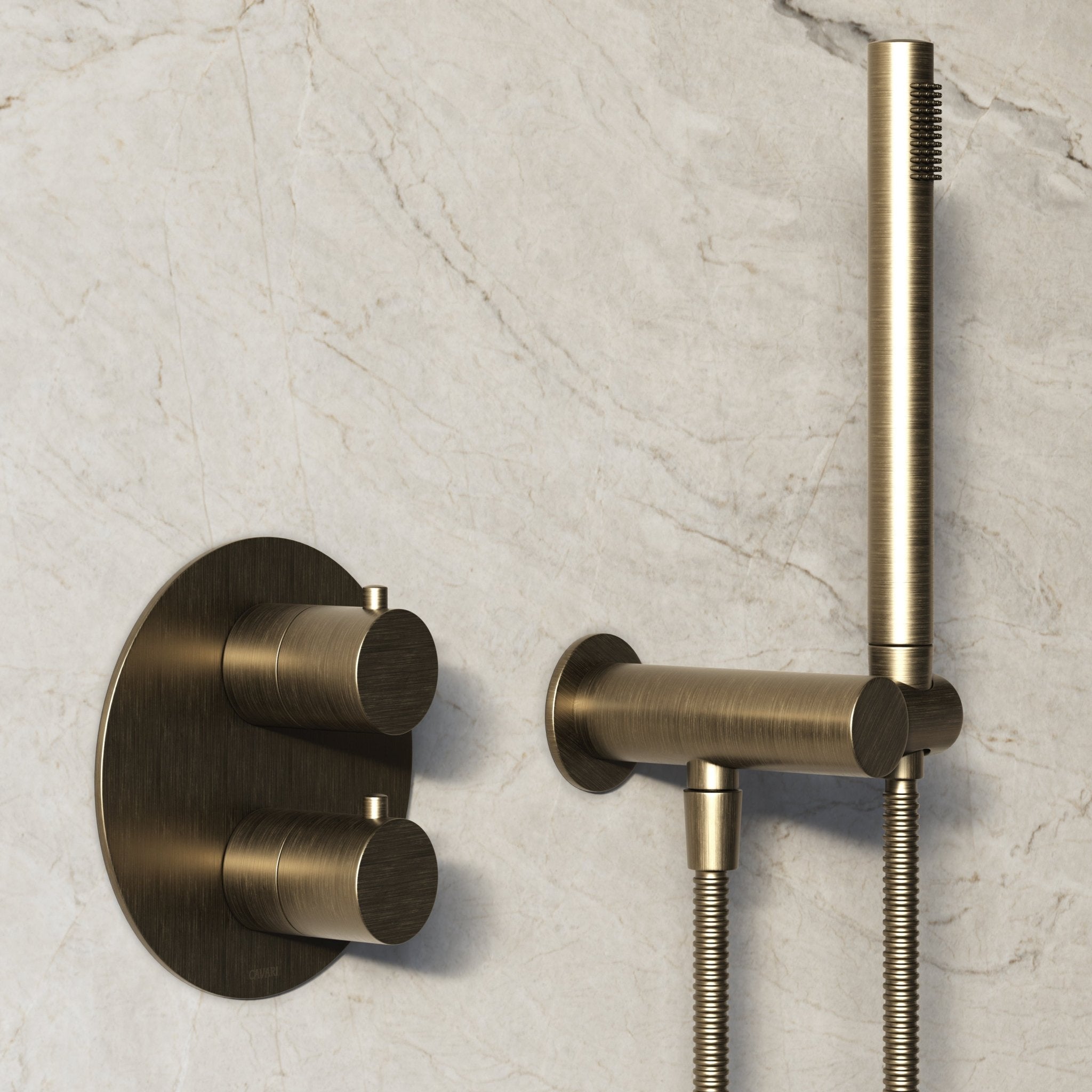 Image of Origin 2-Way Thermostatic Shower Set – Overhead & Angled Hand Shower - Cavari