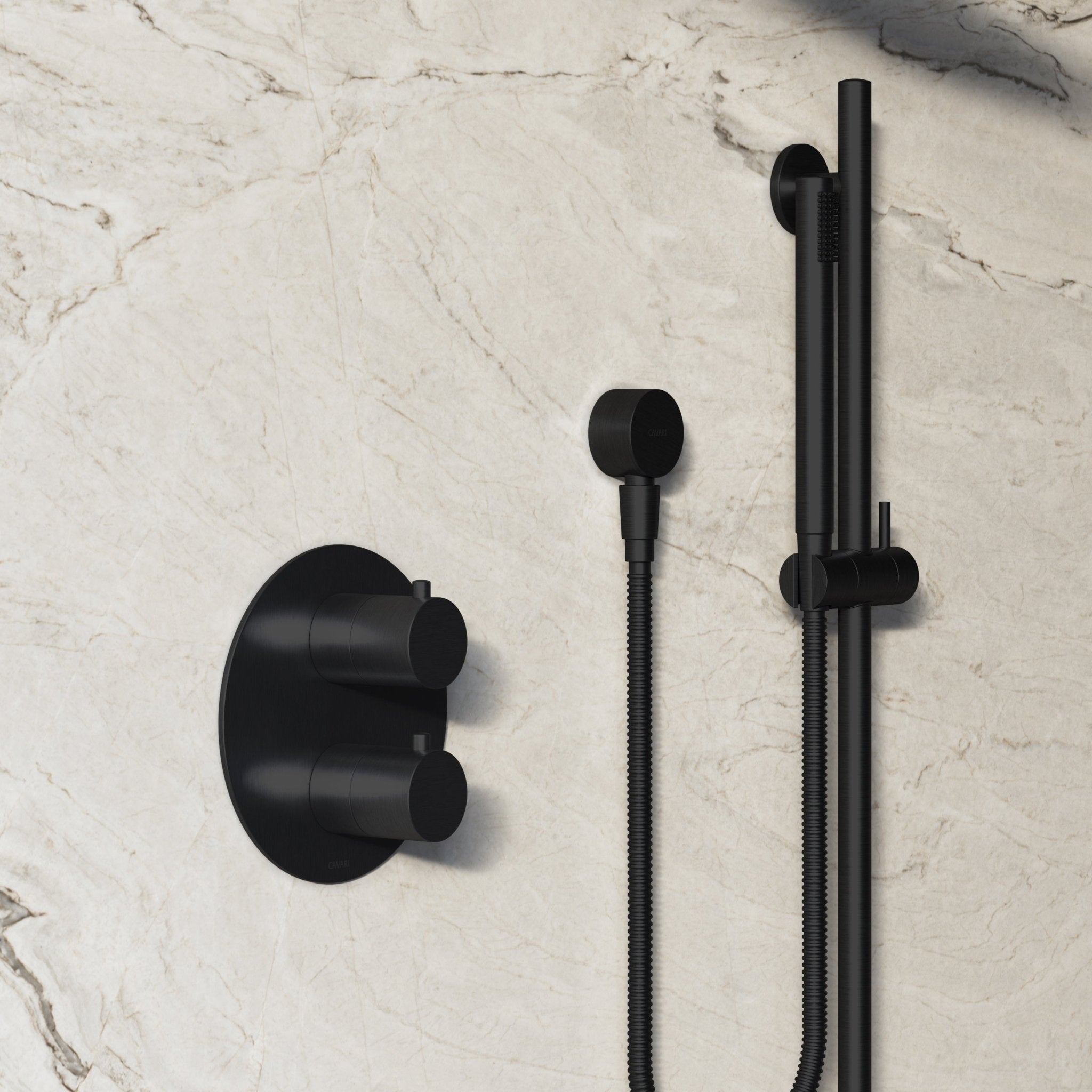 Image of Origin 2-Way Thermostatic Shower Set – Overhead & Slide Rail Hand Shower - Cavari