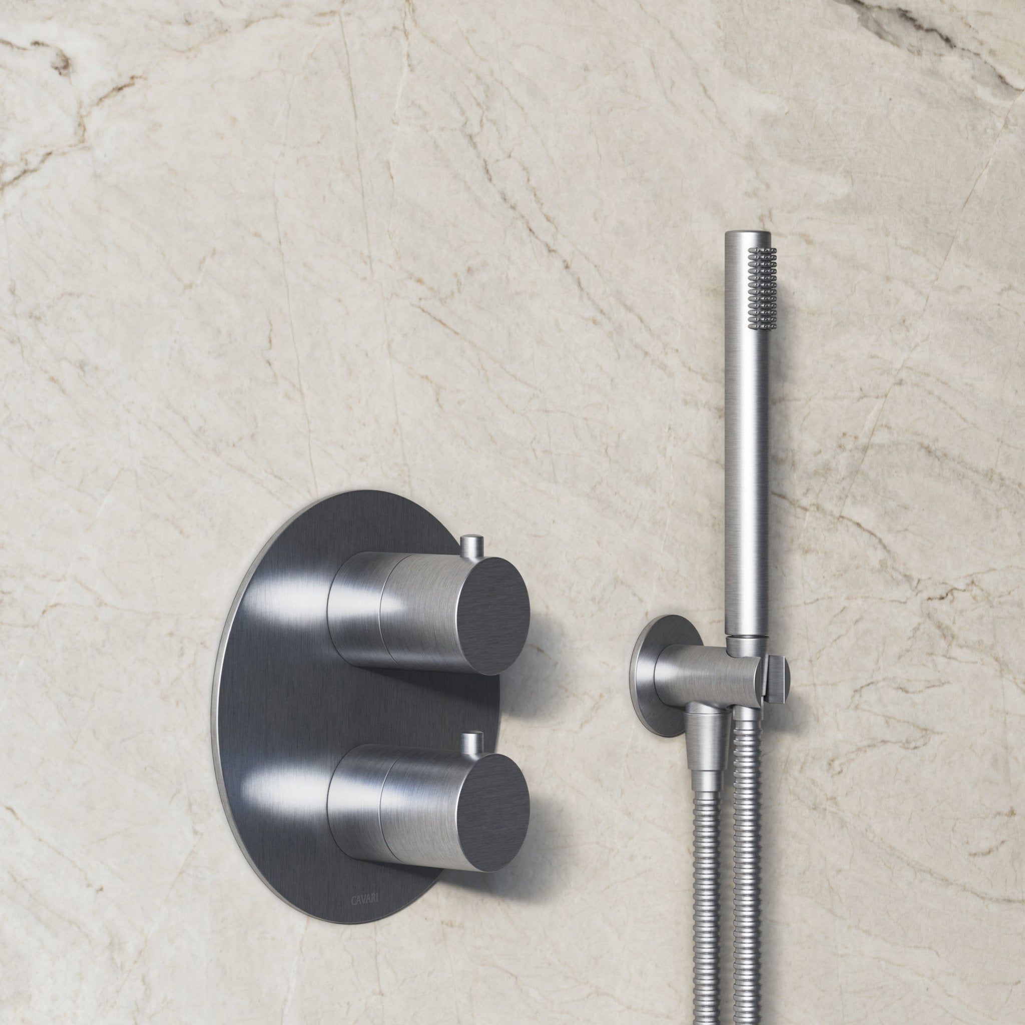 Image of Origin 2-Way Thermostatic Shower Set – Overhead & Straight Hand Shower - Cavari