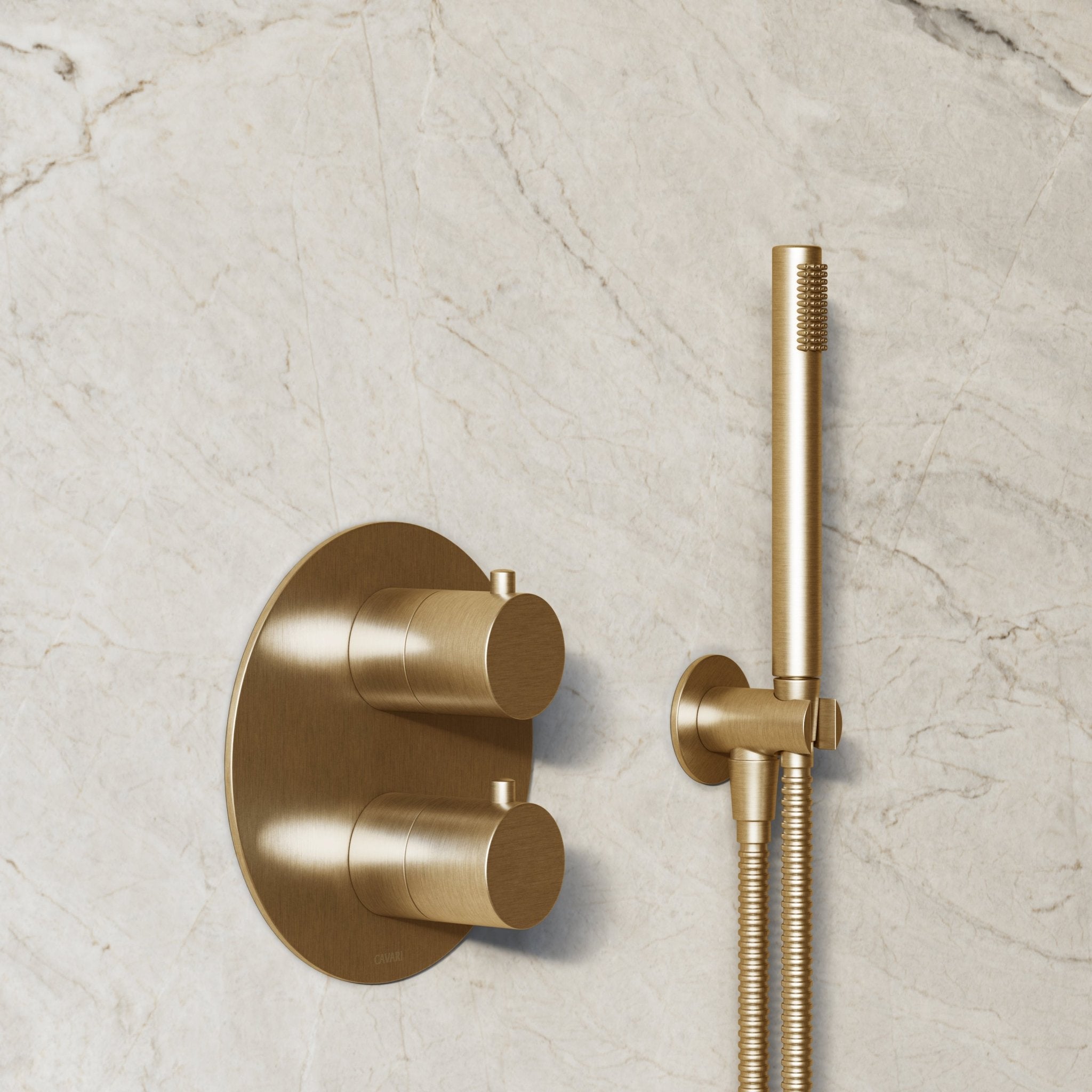 Image of Origin 2-Way Thermostatic Shower Set – Overhead & Straight Hand Shower - Cavari