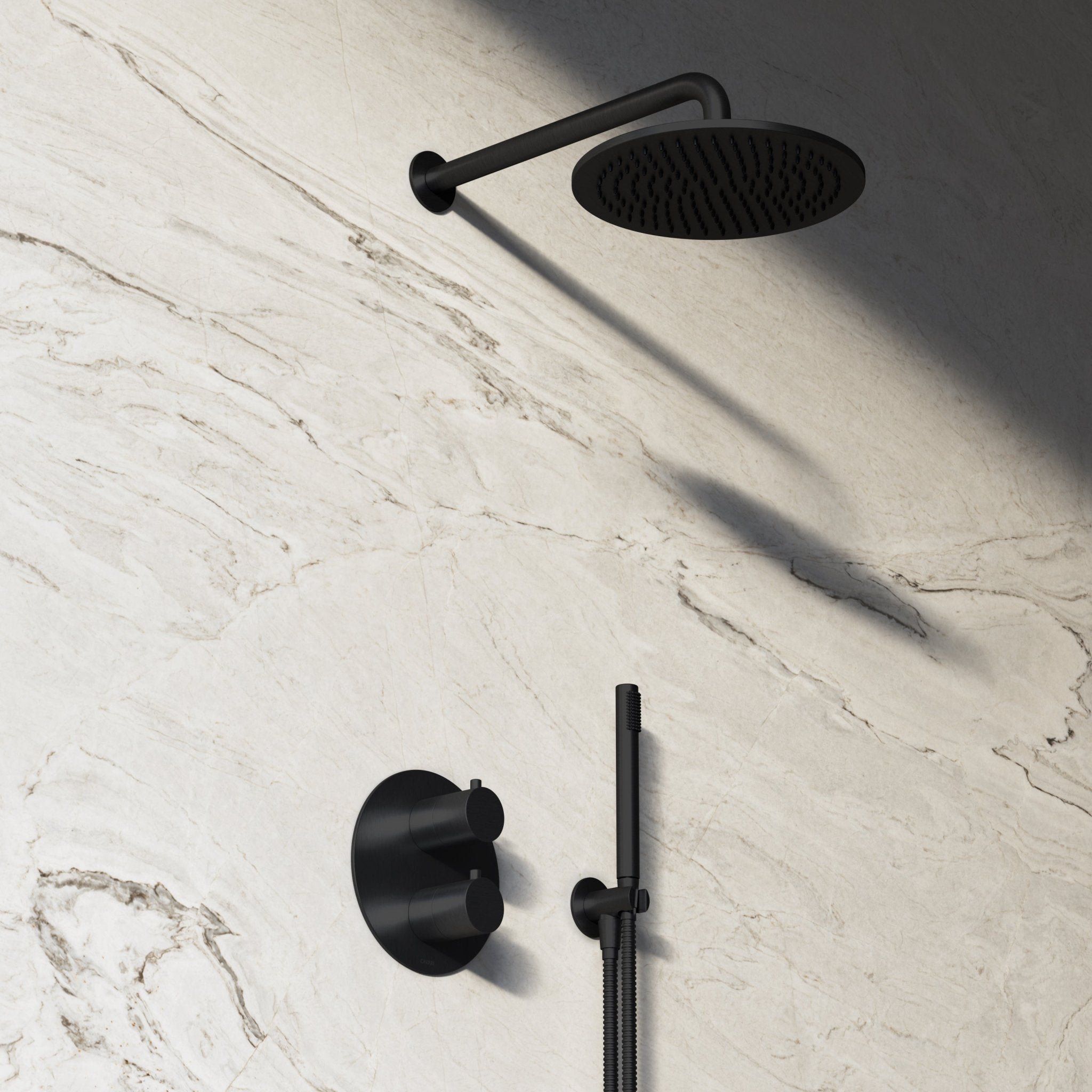 Image of Origin 2-Way Thermostatic Shower Set – Overhead & Straight Hand Shower - Cavari