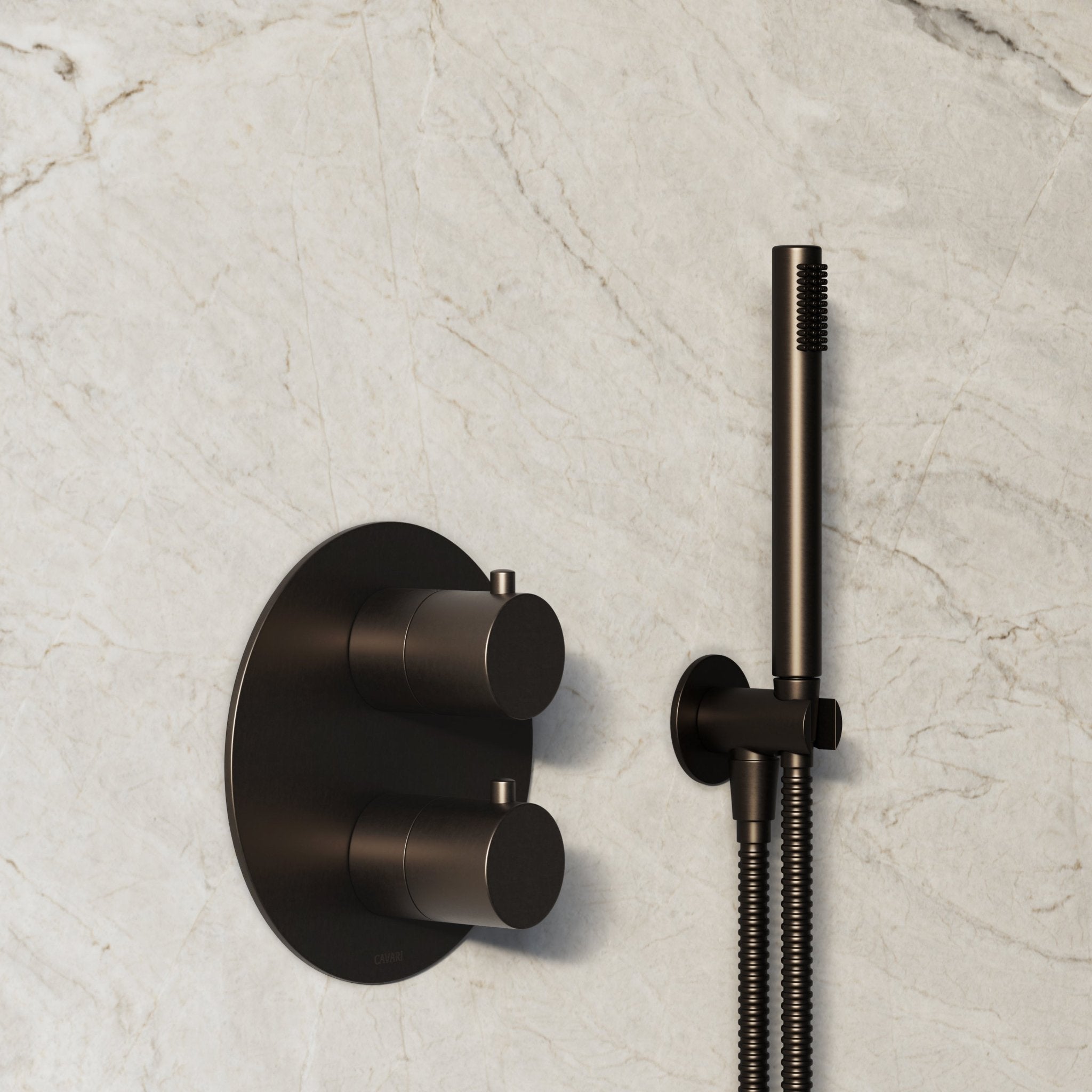 Image of Origin 2-Way Thermostatic Shower Set – Overhead & Straight Hand Shower - Cavari