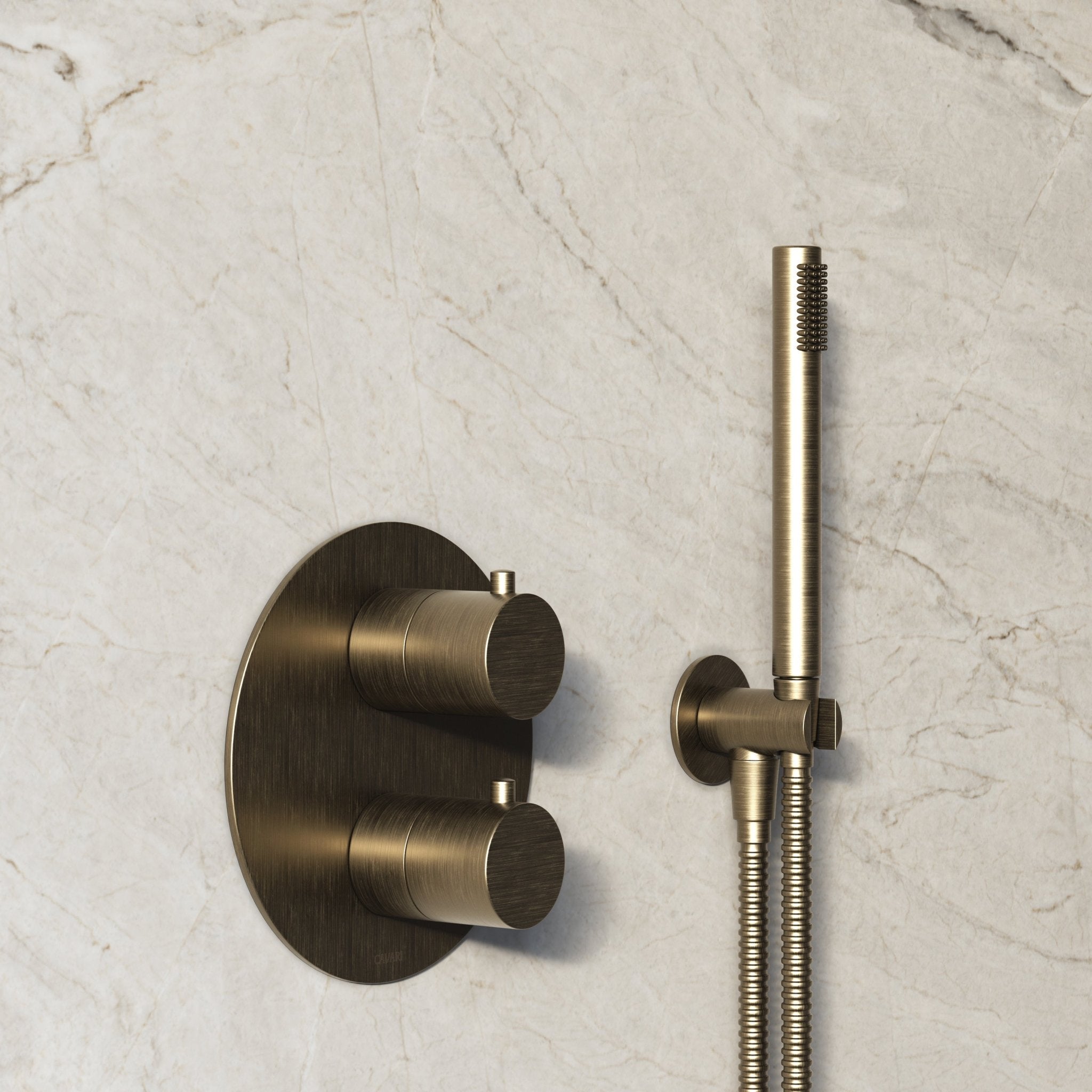 Image of Origin 2-Way Thermostatic Shower Set – Overhead & Straight Hand Shower - Cavari