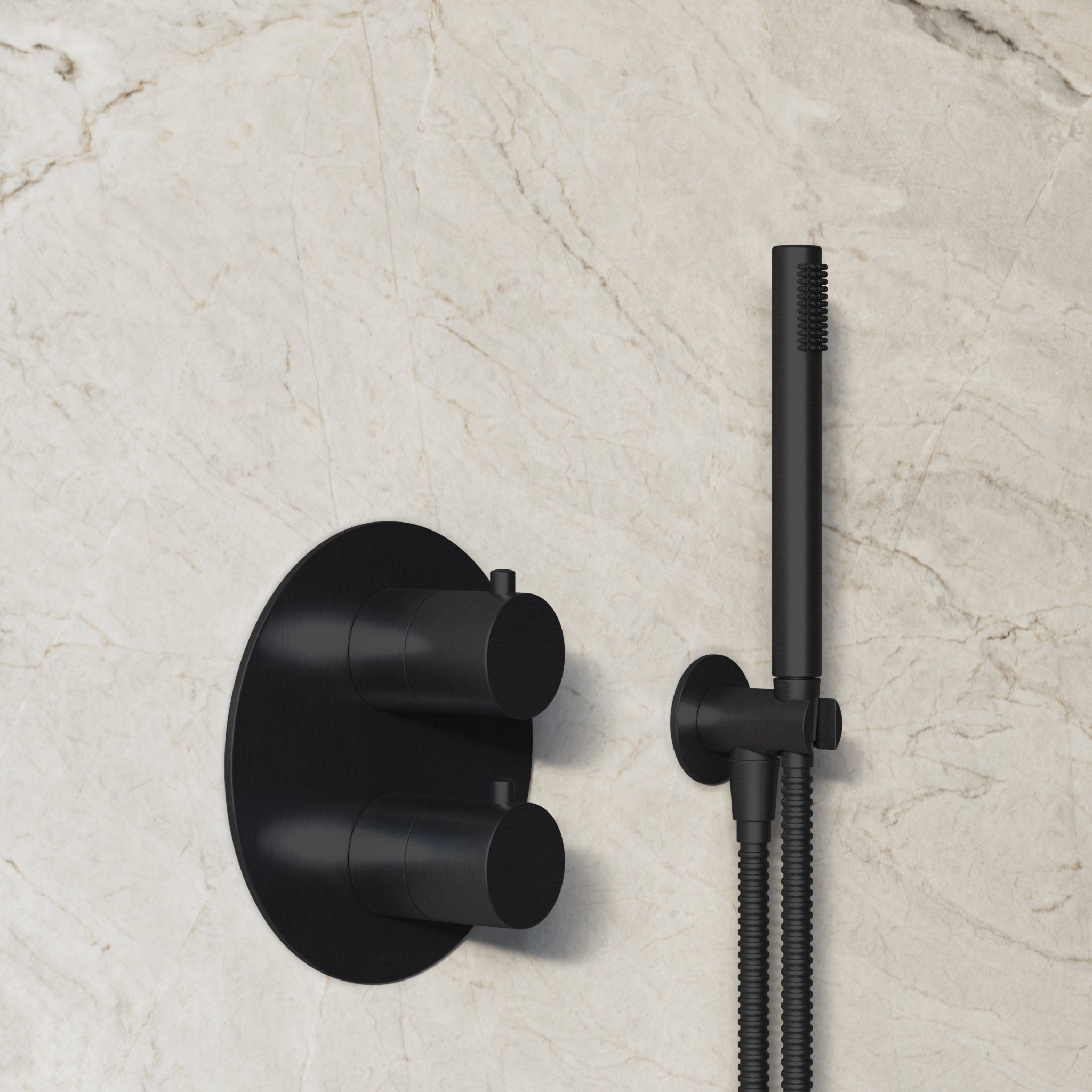 Image of Origin 2-Way Thermostatic Shower Set – Overhead & Straight Hand Shower - Cavari